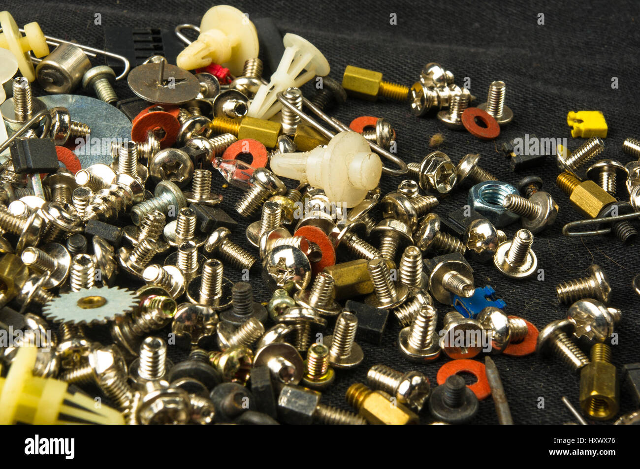 techno backgrounds - various bolts, screws, washers, nuts and other ...