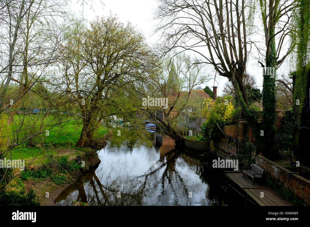 river stour in small town of fordwich in east kent city of canterbury uk march 2017 Stock Photo
