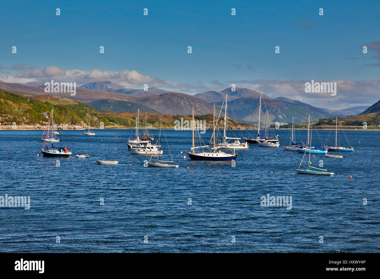 Ullapool; Boats Moored; Scotland; UK Stock Photo