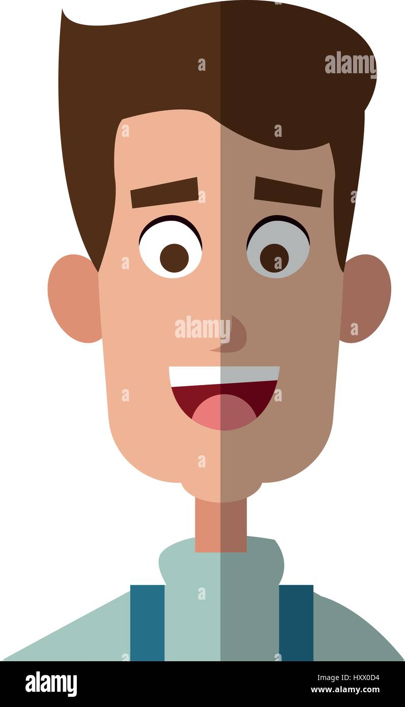 happy man cartoon icon over white background. colorful design. vector ...