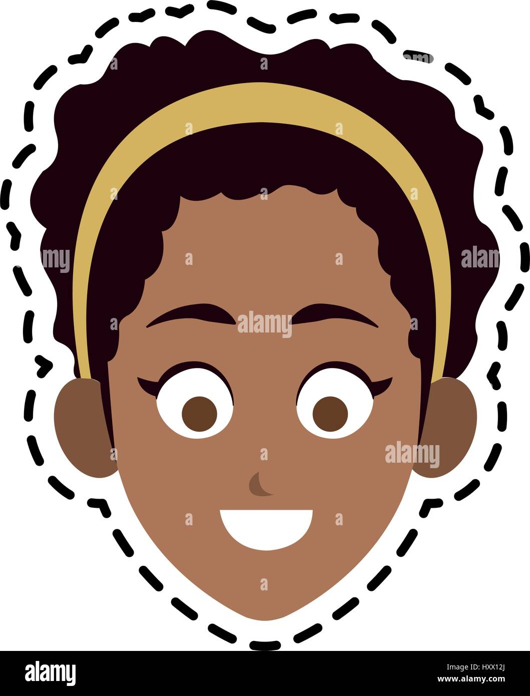 happy pretty dark skin woman icon image vector illustration design ...