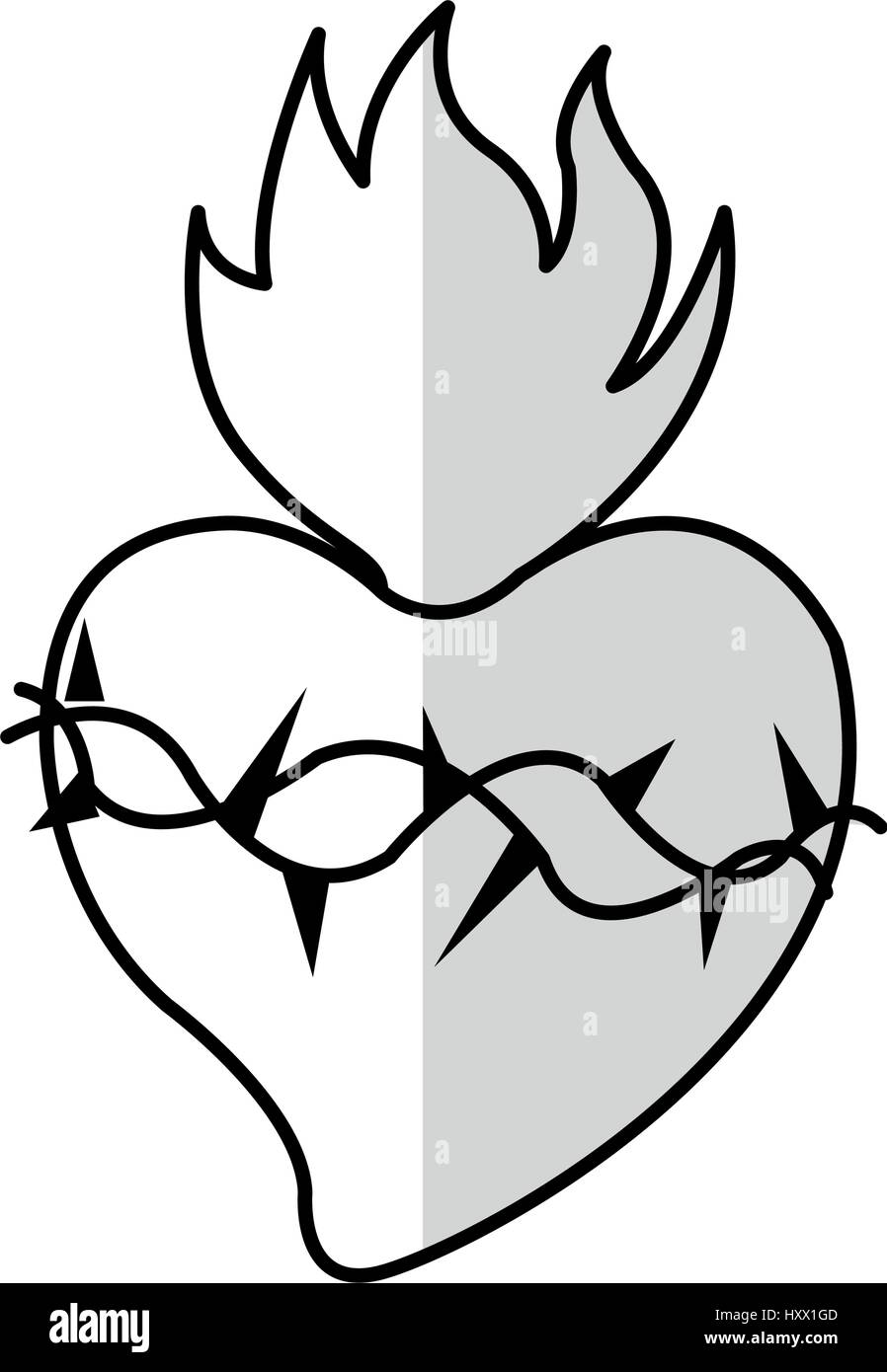 sacred heart icon over white bckground. vector illustration Stock ...
