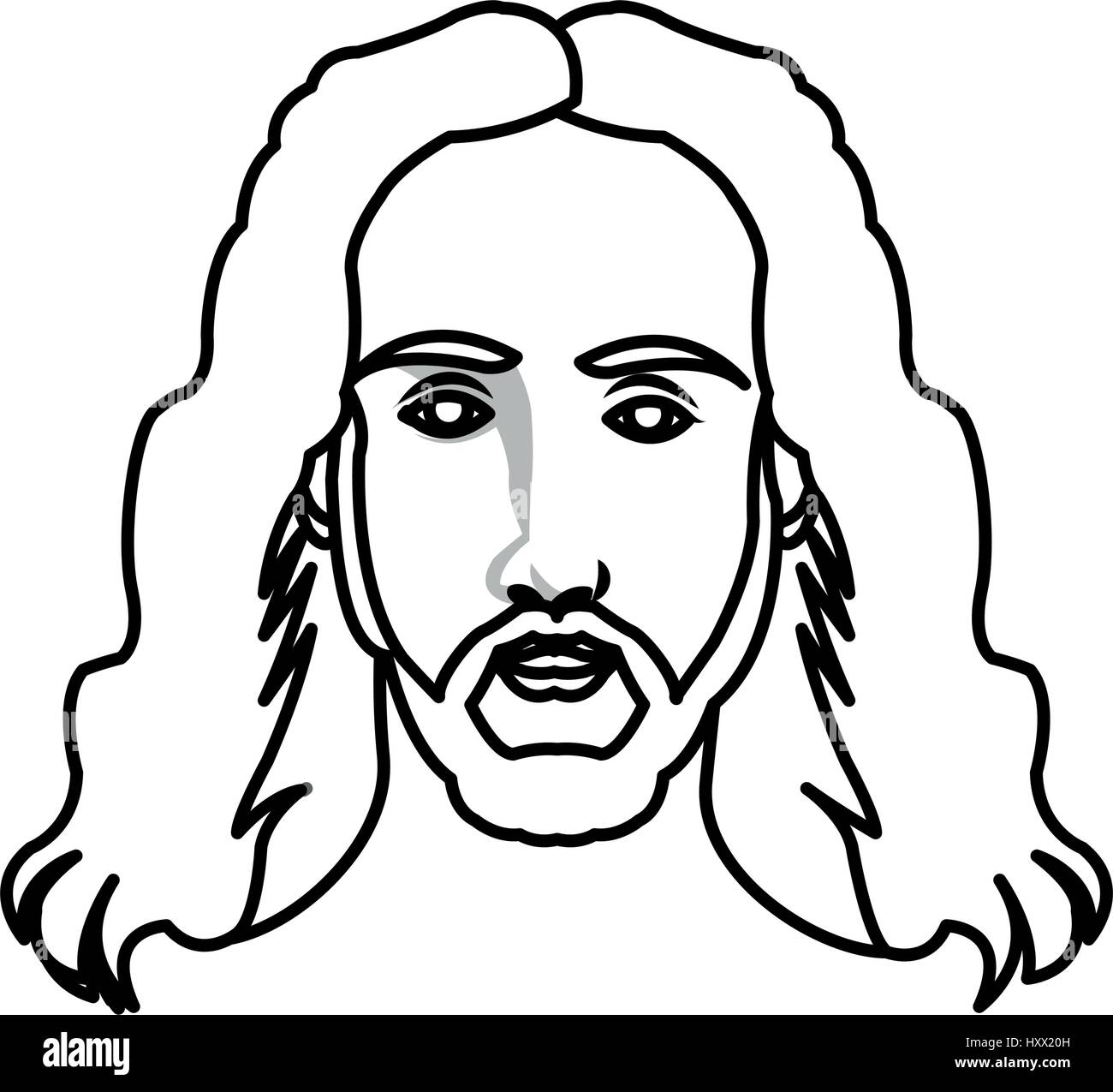 Man With Long Hair Beard Icon Image Vector Illustration