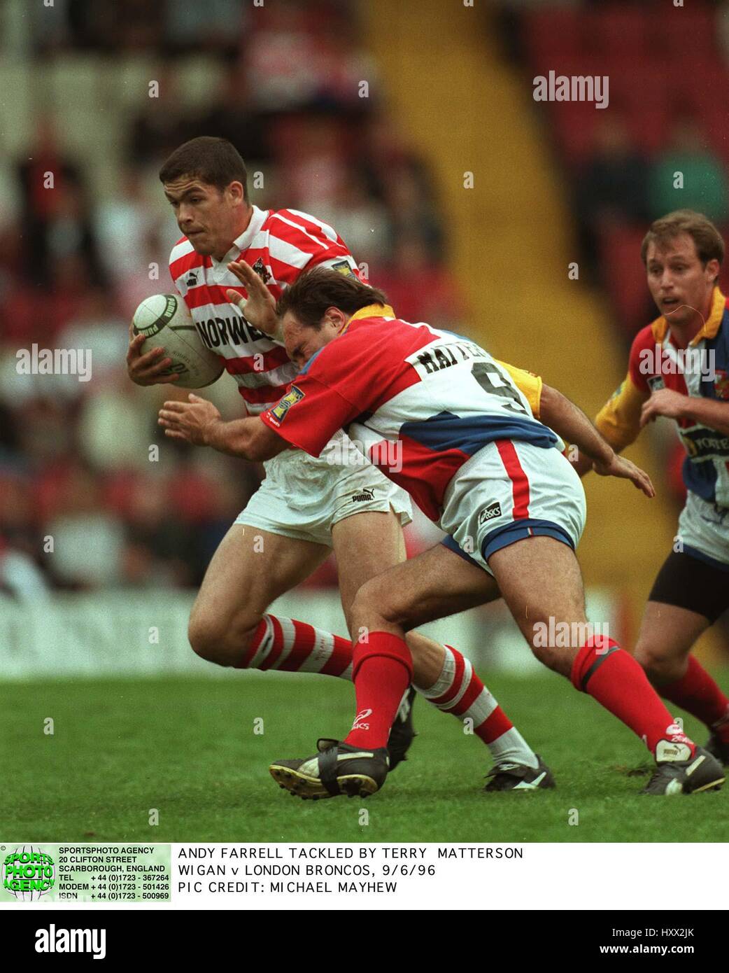 ANDY FARRELL & TERRY MATTERSON WIGAN V LONDON B 12 June 1996 Stock
