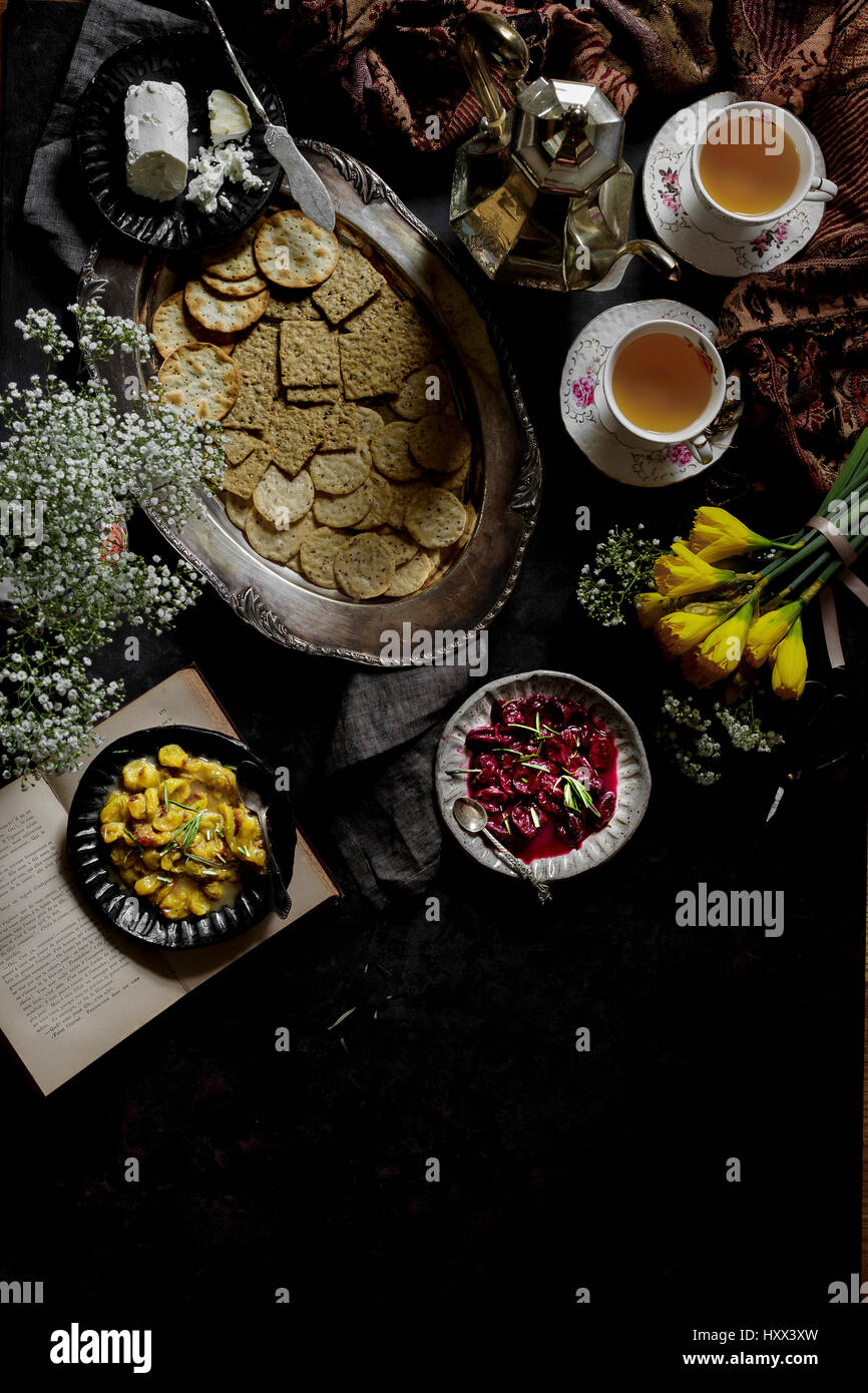 Roasted Grapes and Cheese Stock Photo Alamy