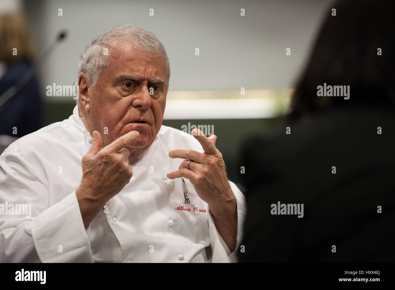 Albert Roux at Grimsby Institute Stock Photo