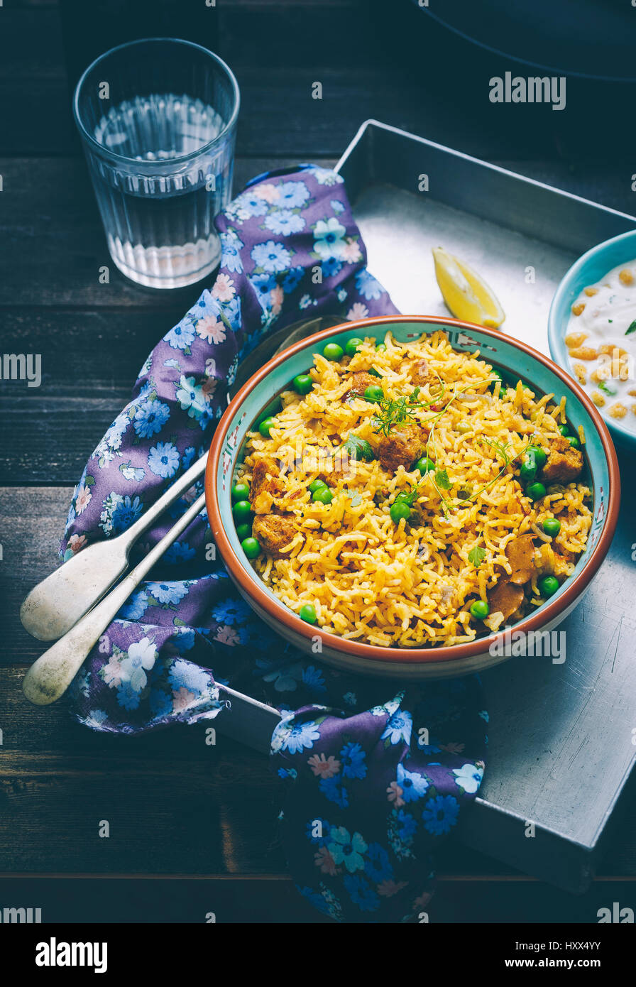 Rice and Indian meal Stock Photo Alamy