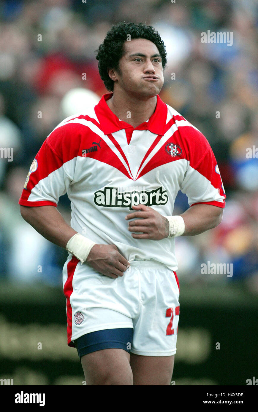 DOM FEAUNATI ST.HELENS RLFC KNOWSLEY ROAD ST.HELENS 13 March 2004 Stock Photo