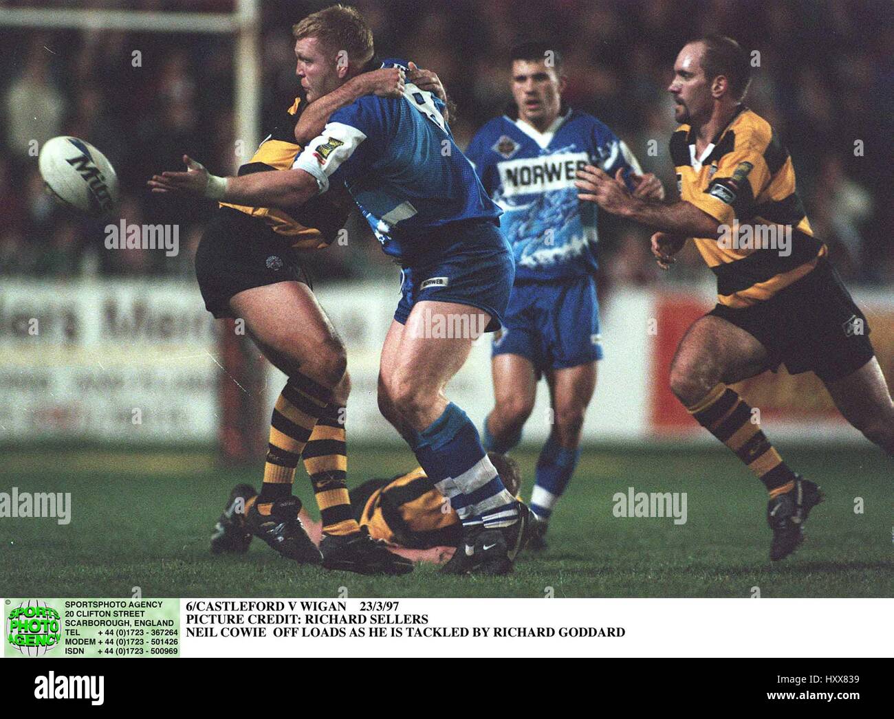NEIL COWIE & RICHARD GODDARD CASTLEFORD TIGERS V WIGAN W 23 March 1997