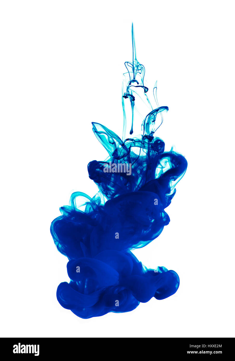 Blue ink isolated in water Stock Photo Alamy