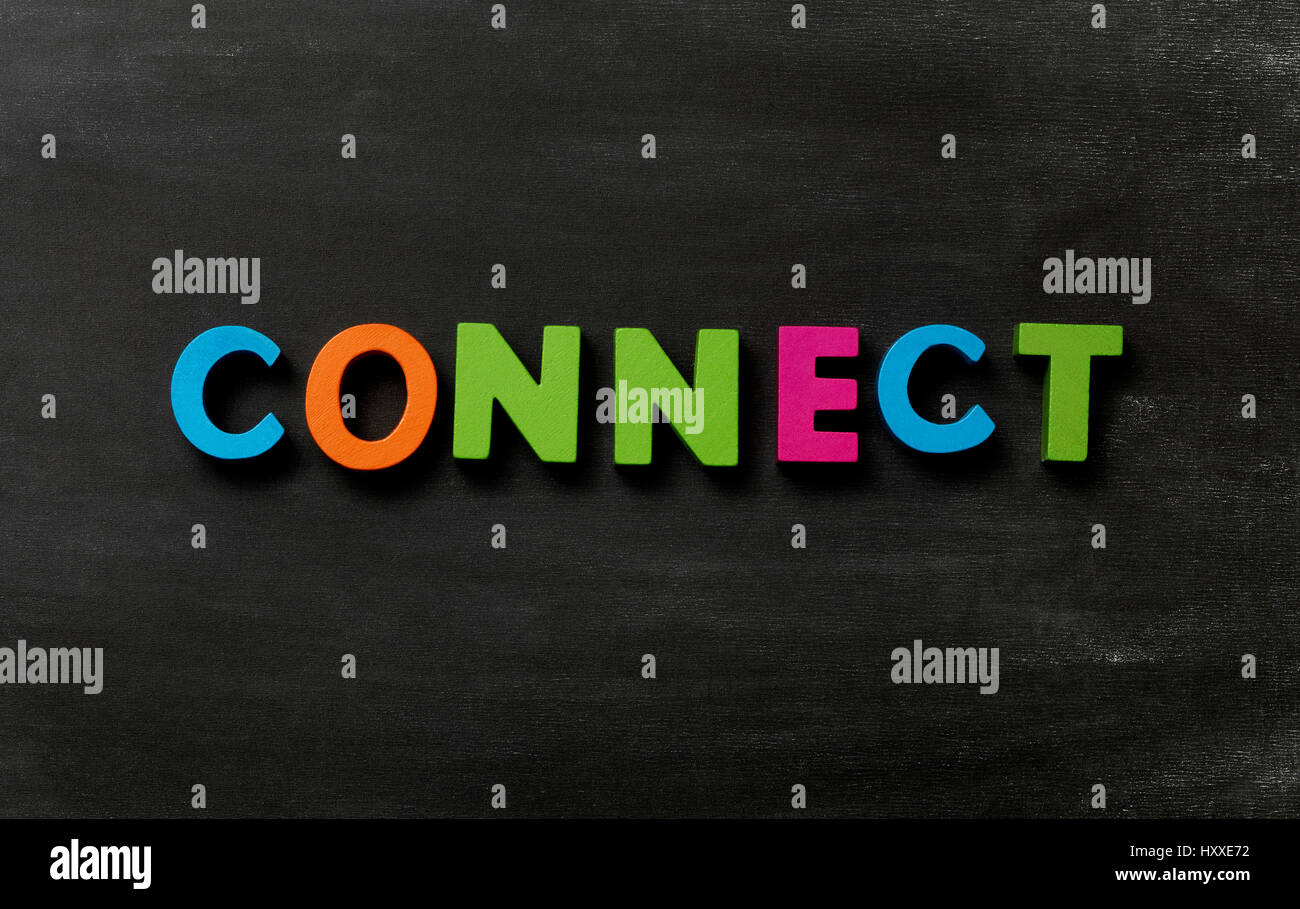 Blackboard with Connect Stock Photo Alamy