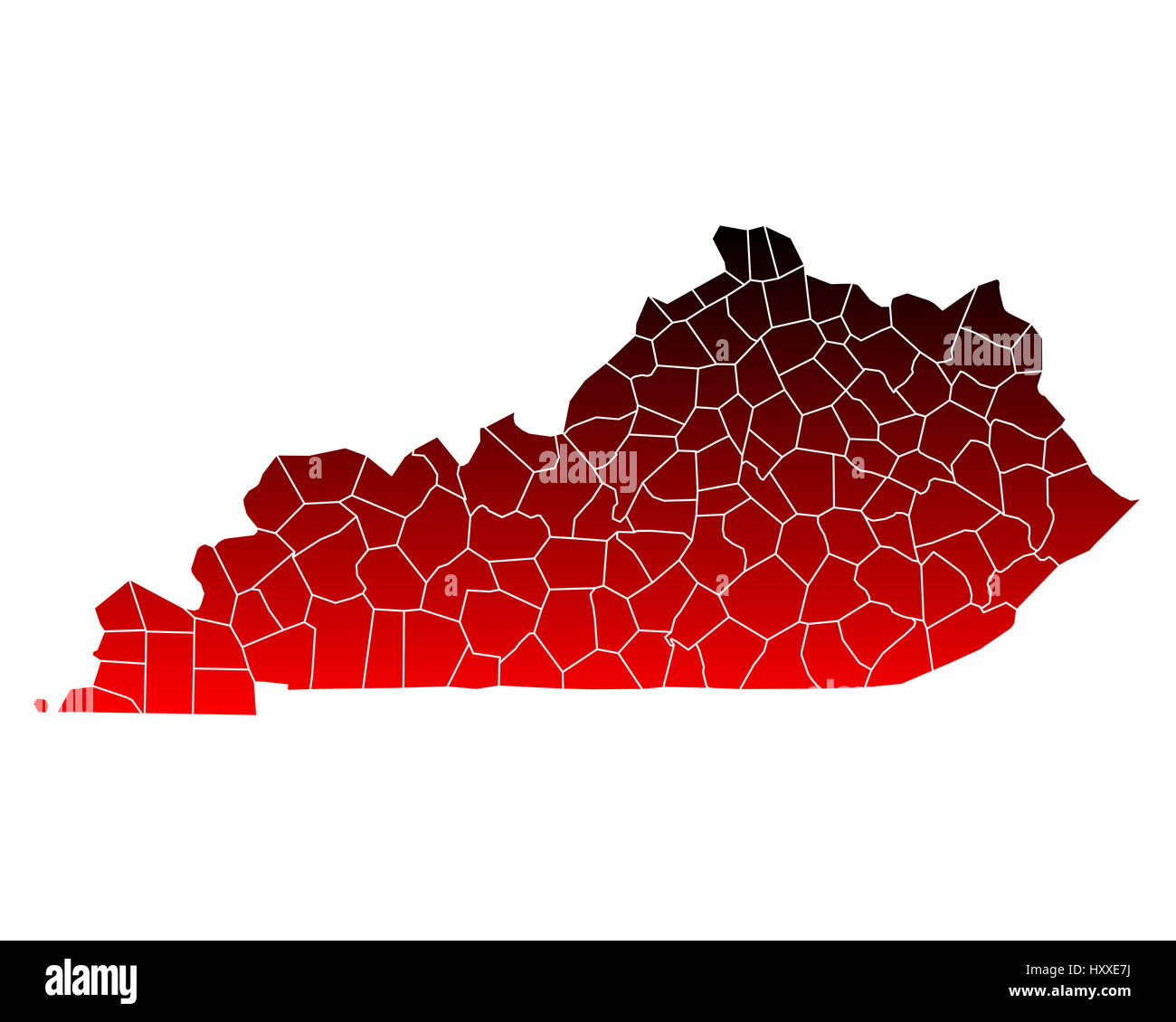 Map of Kentucky Stock Photo - Alamy