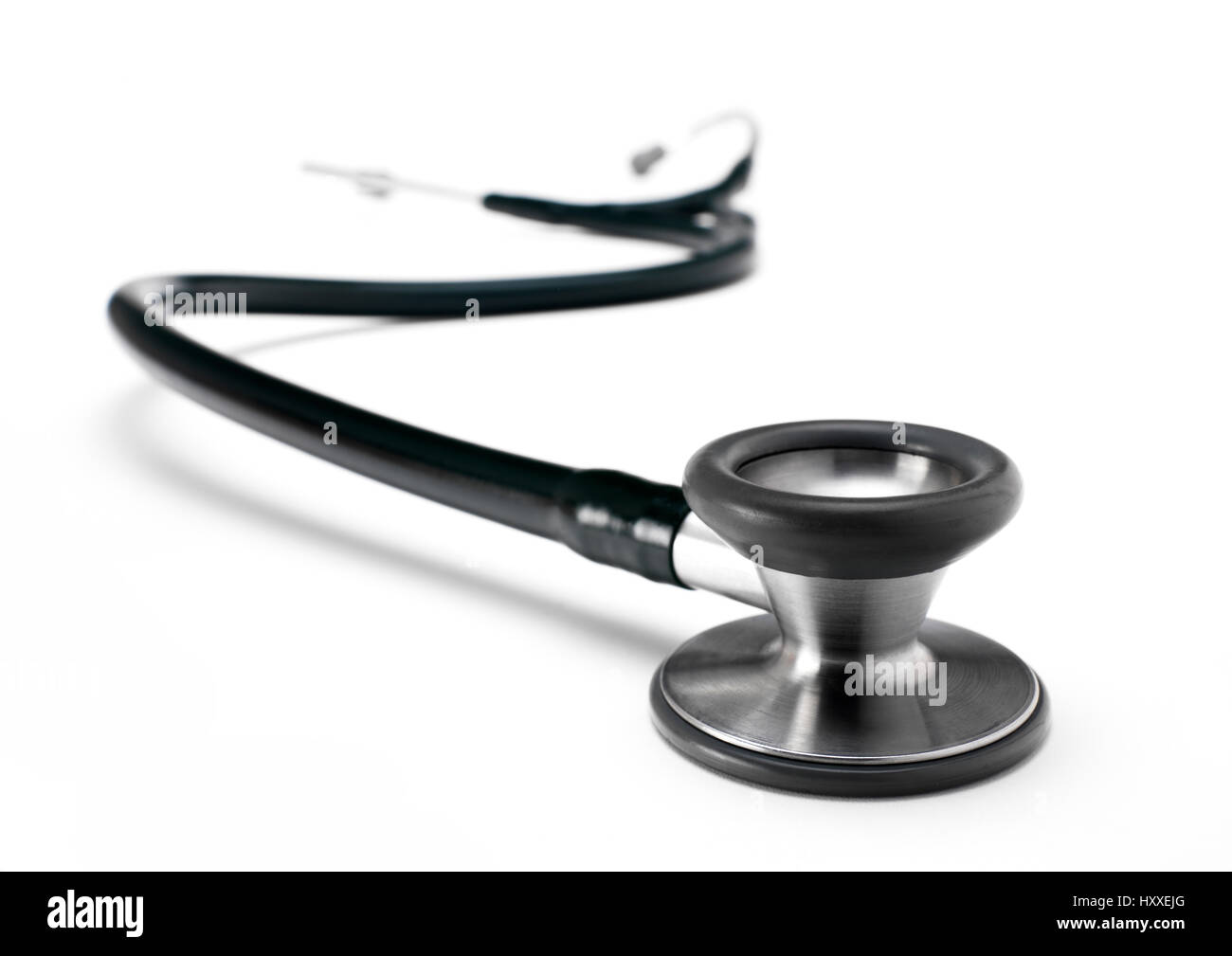 Black stethoscope isolated on white hires stock photography and images