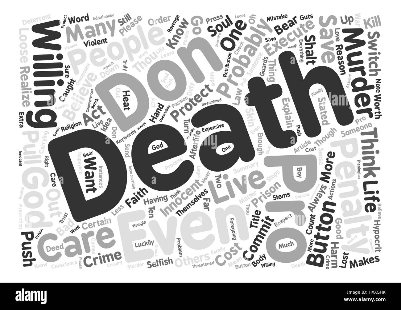 The Death Penalty Is It Good Or Bad Word Cloud Concept Text Stock