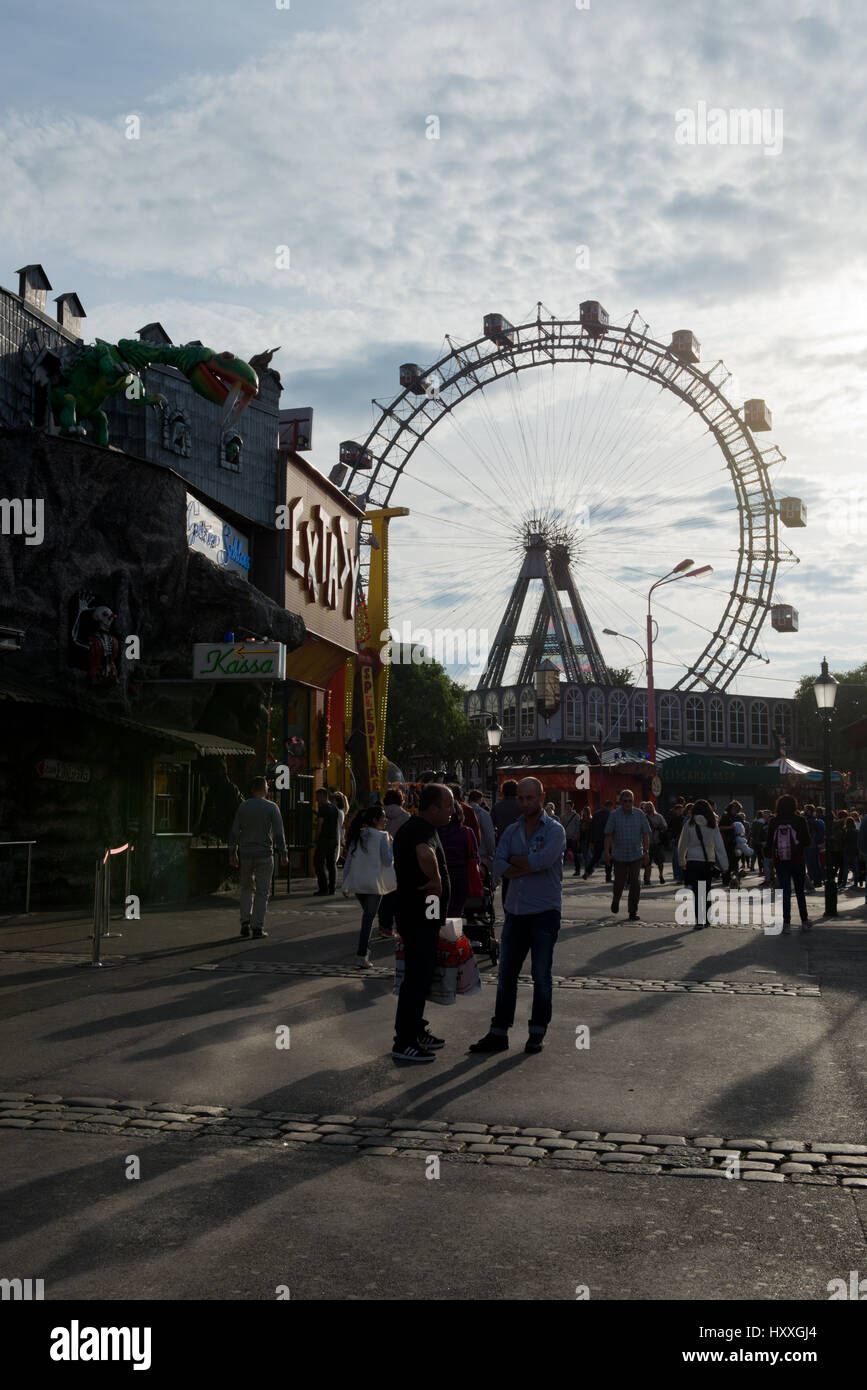 Riesenrad im Wiener Prater, Wurstelprater, Wien, Österreich Stock Photo