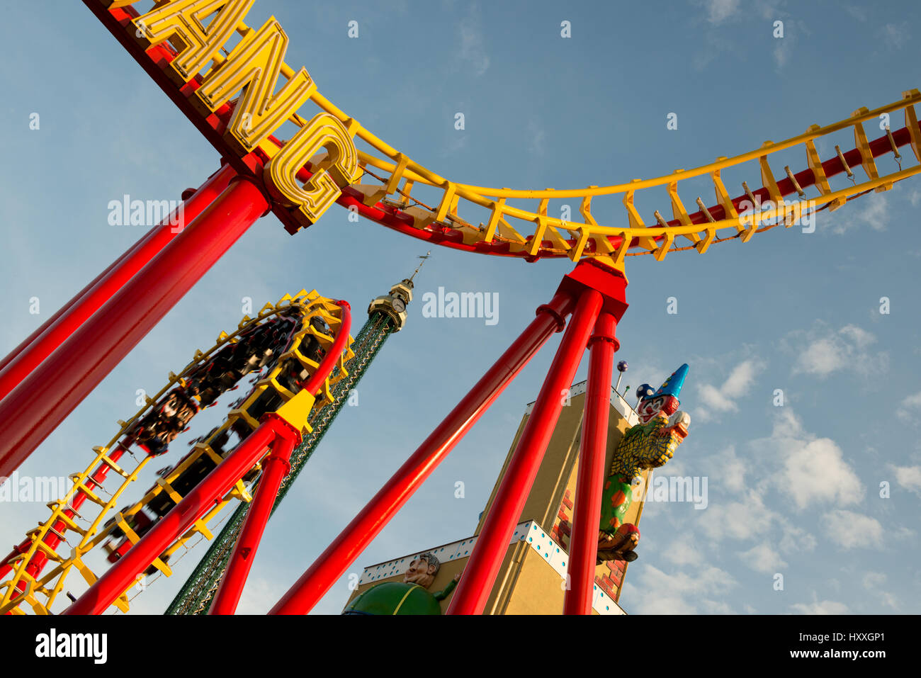 Hochschaubahn im Wiener Prater, Wurstelprater, Wien, Österreich Stock Photo