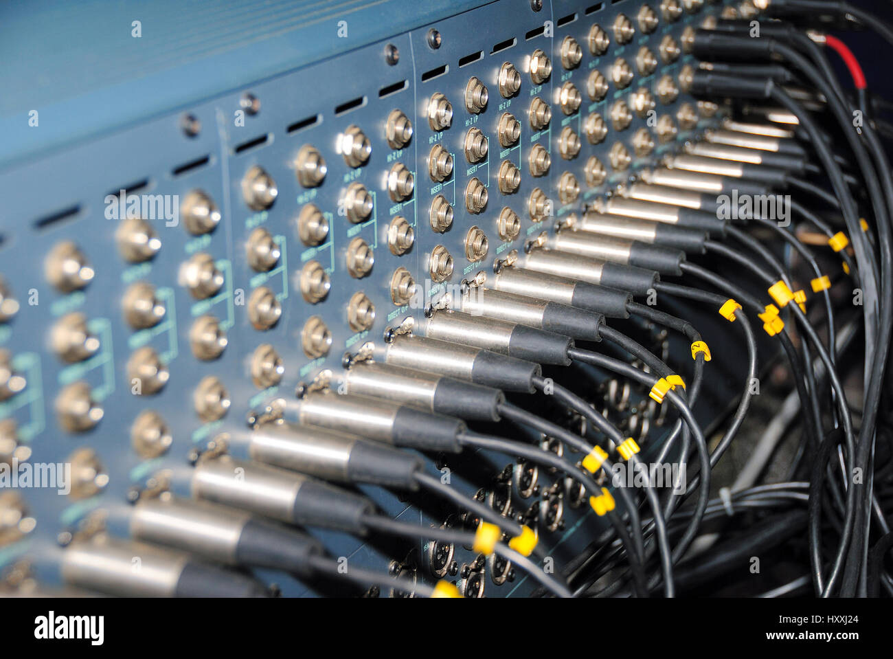 Mixing Sockets. Connections of a sound equipment proffesional xlr audio  patch panel Stock Photo - Alamy