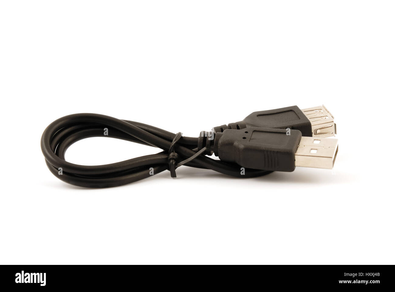 USB (Universal Serial Bus) connectors, cable. Isolated on white