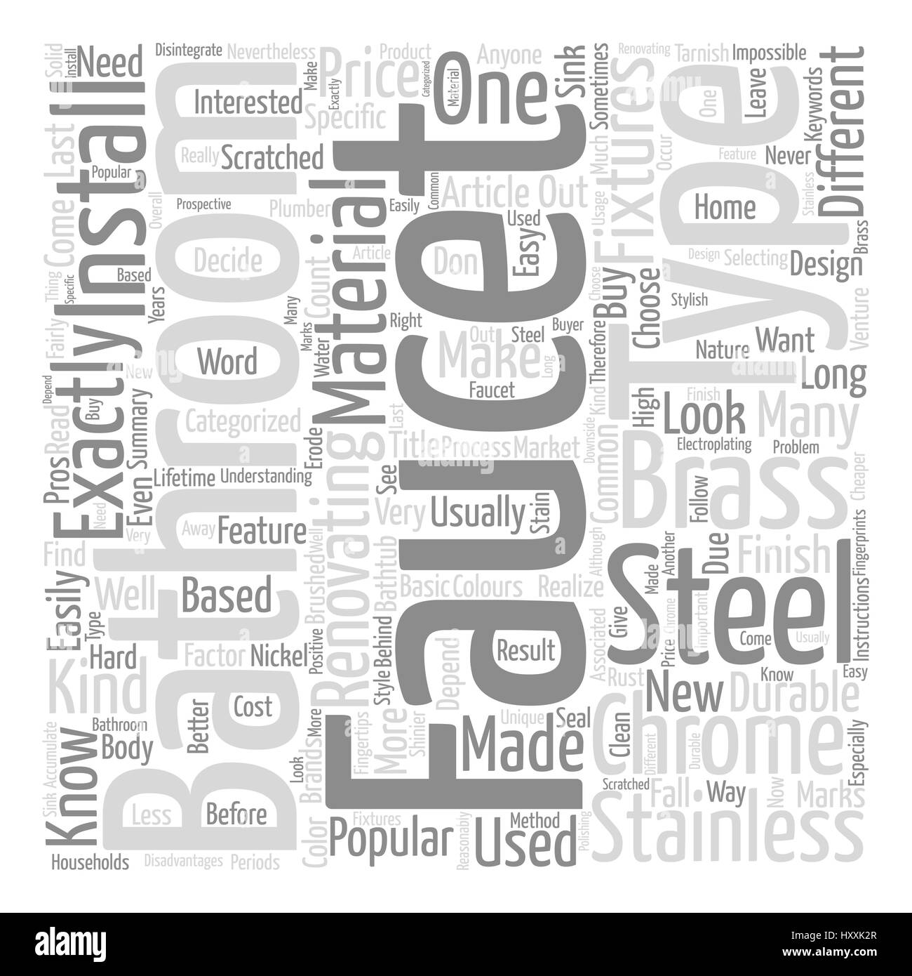 Types Of Bathroom Faucets Text Background Word Cloud Concept Stock