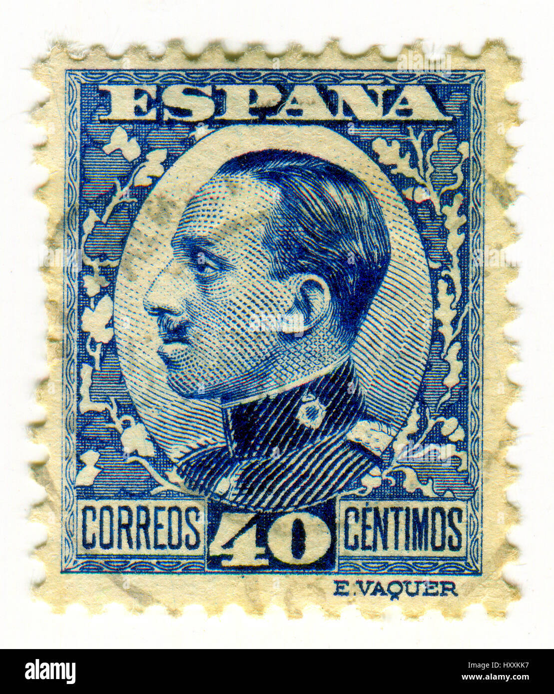 GOMEL, BELARUS, 30 MARCH 2017, Stamp printed in Spain shows Alfonso XIII was King of Spain from 1886 until the proclamation of the Second Republic in  Stock Photo