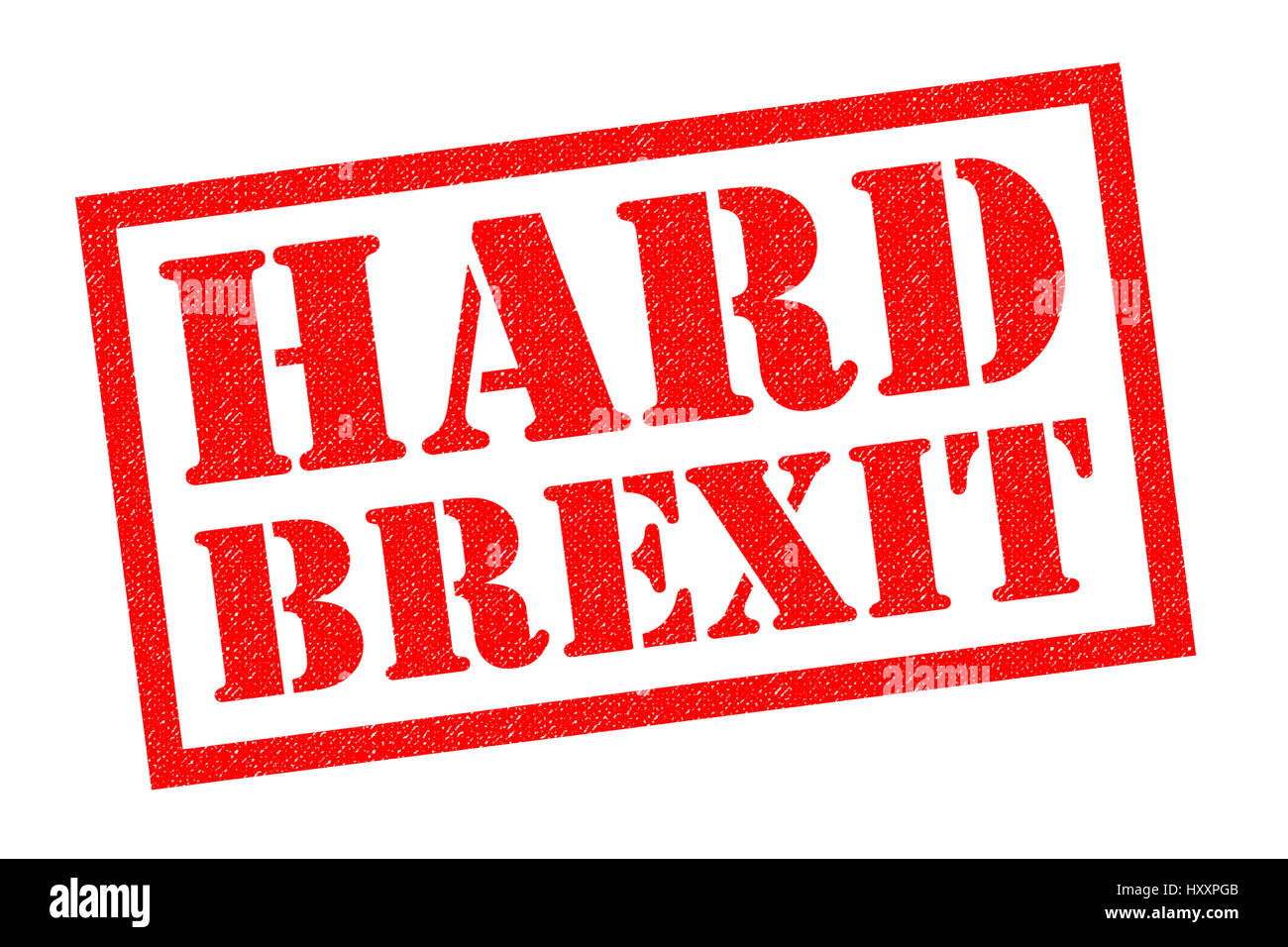 HARD BREXIT red Rubber Stamp over a white background. Stock Photo