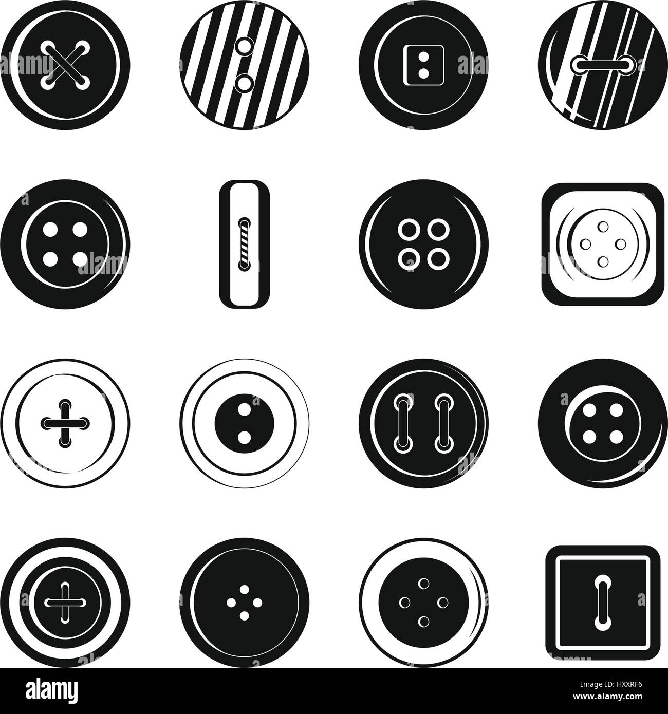 Clothes button icons set, simple style Stock Vector Image & Art - Alamy