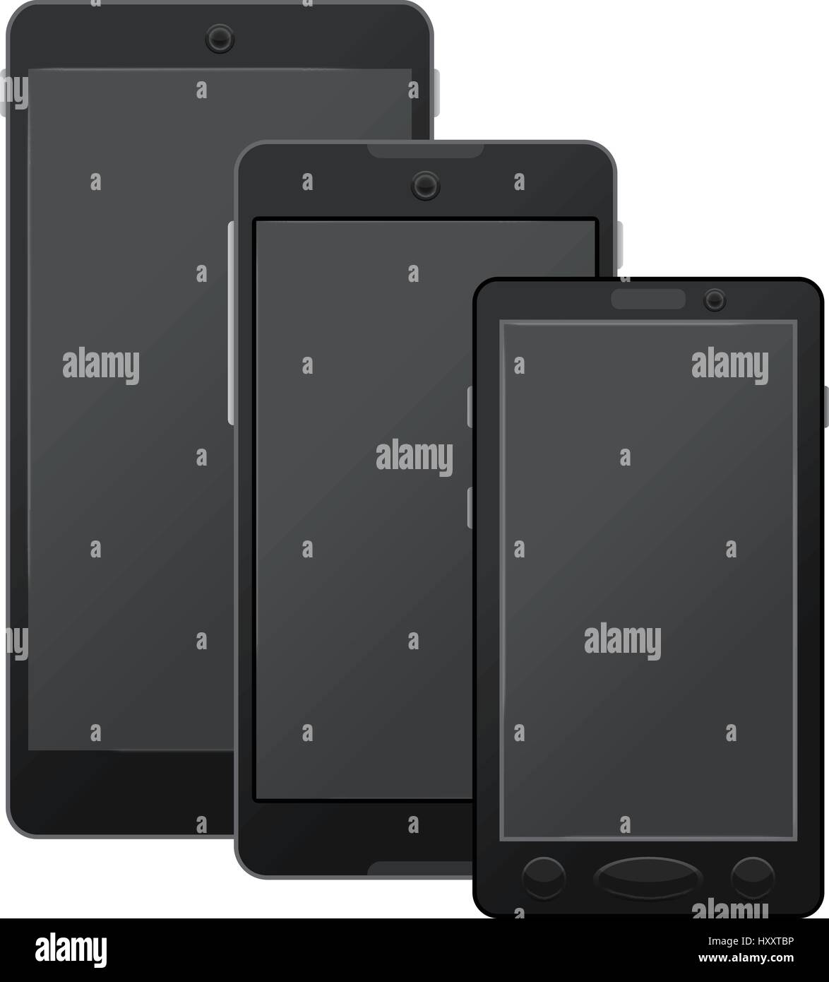 Black modern digital smartphones mockup Stock Vector Image & Art - Alamy