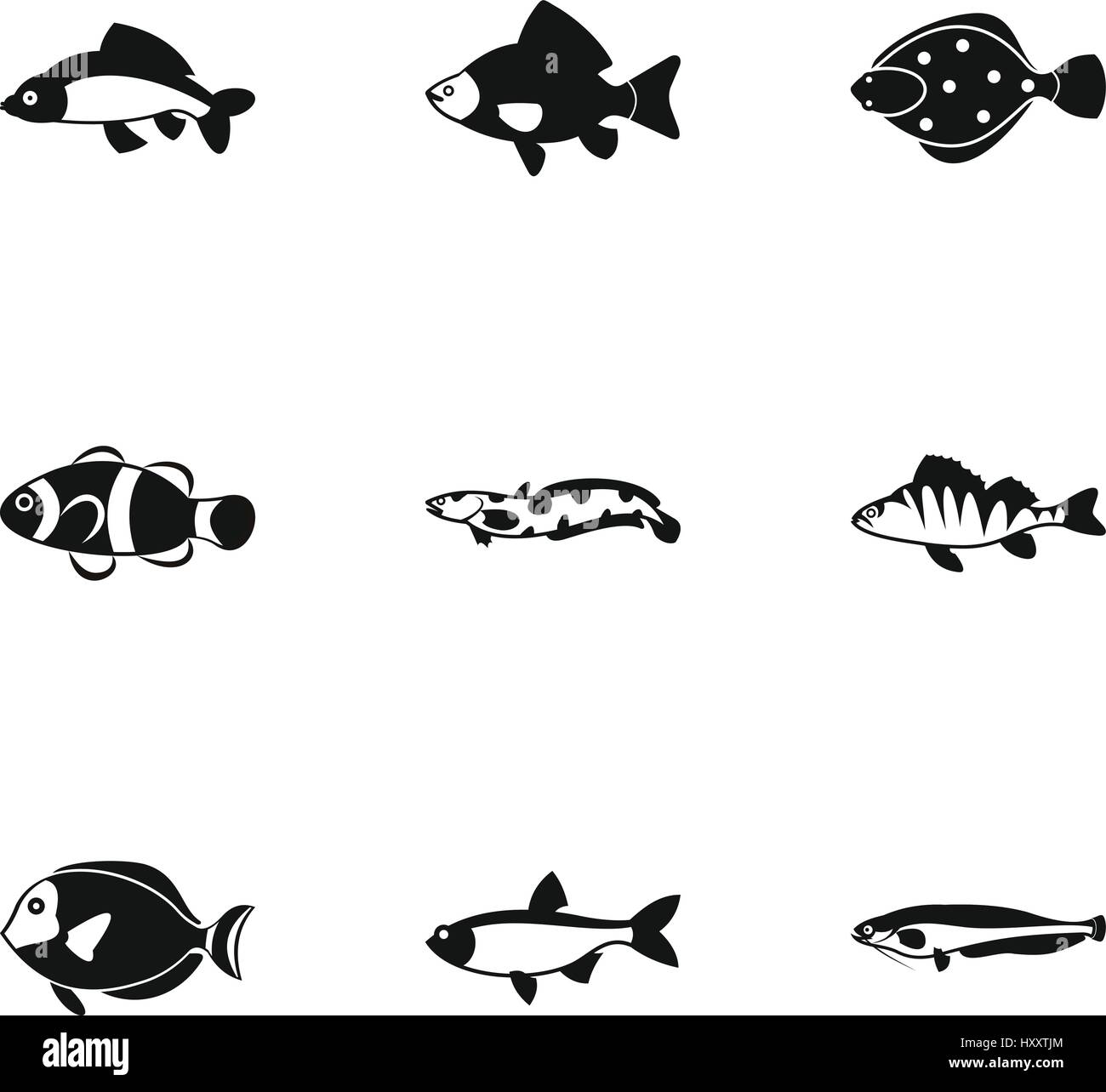 Ocean fish icons set, simple style Stock Vector Image & Art - Alamy