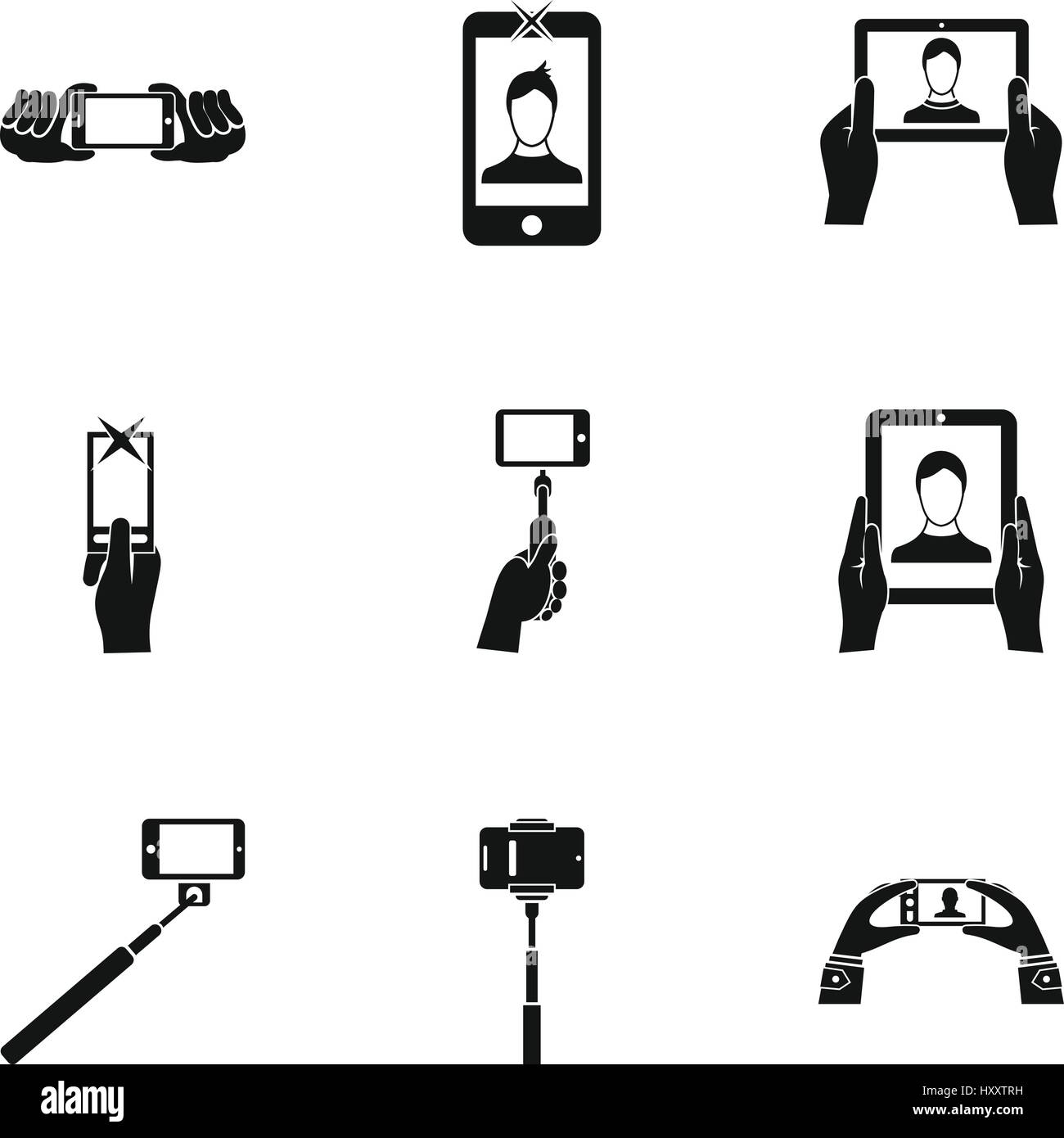 Photo on smartphone icons set, simple style Stock Vector Image & Art ...