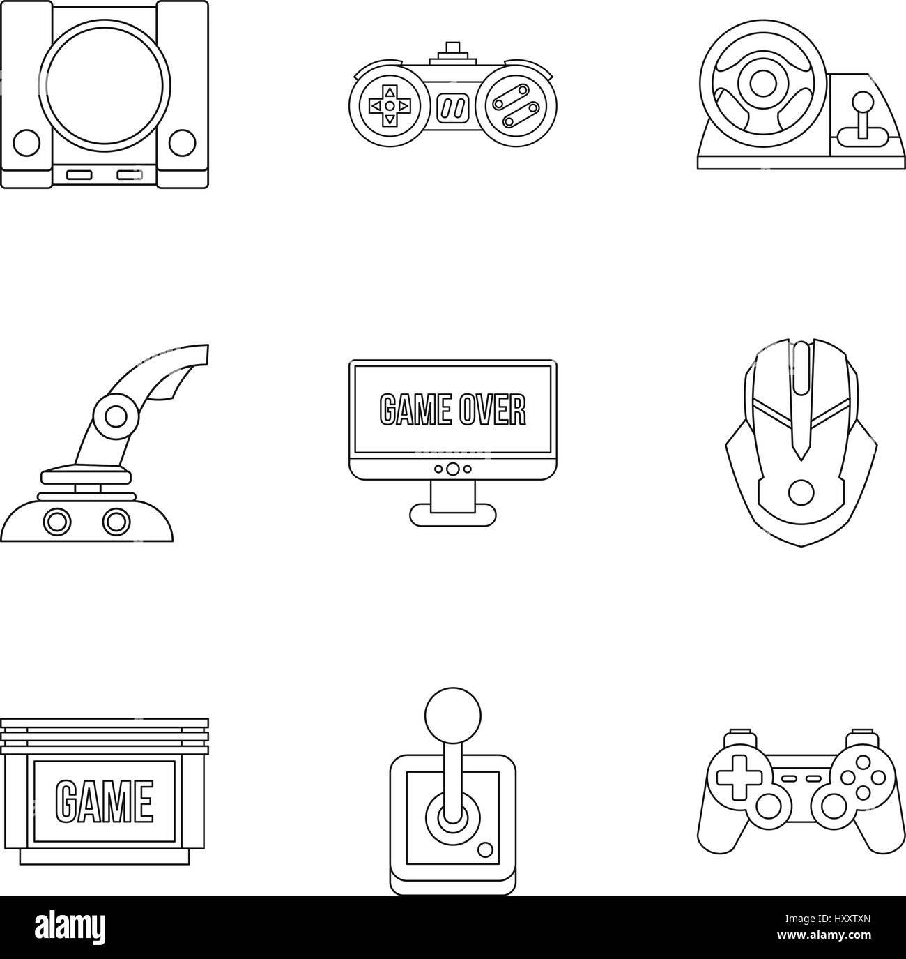 Fantasy games icons set, outline style Stock Vector Image & Art - Alamy