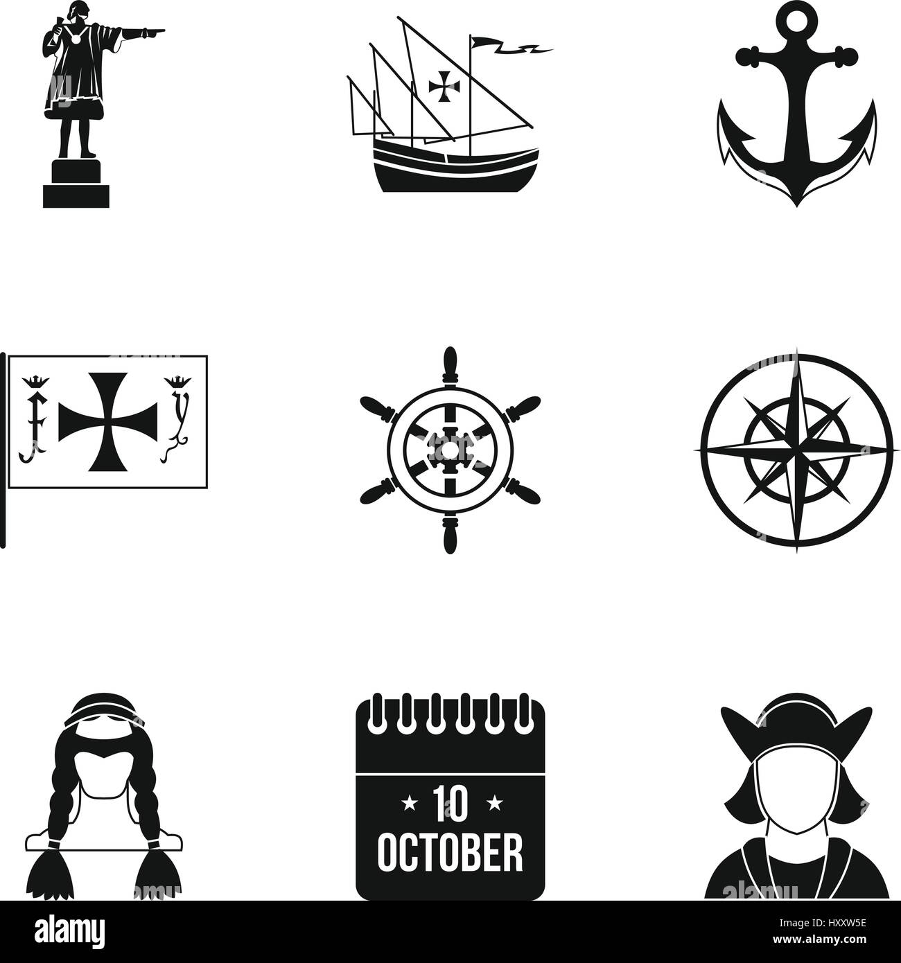 Geography icons set, simple style Stock Vector Image & Art - Alamy