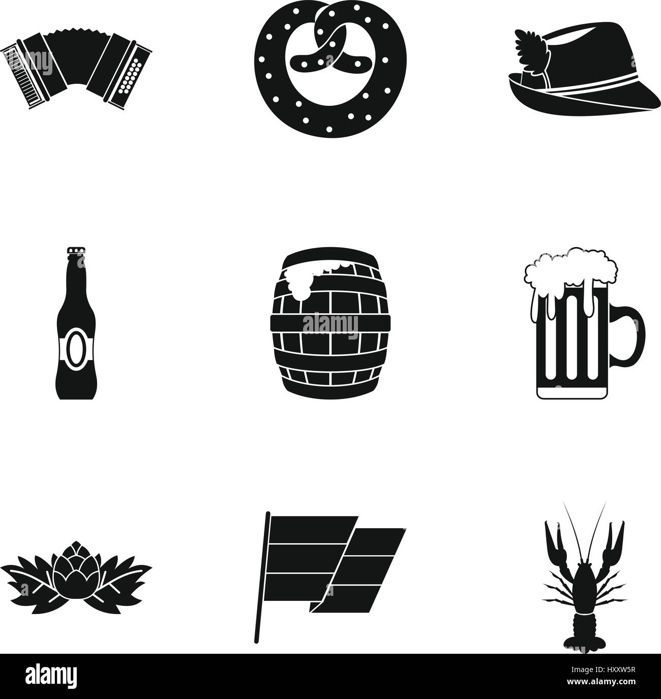 Oktoberfest icons set, simple style Stock Vector Image & Art - Alamy