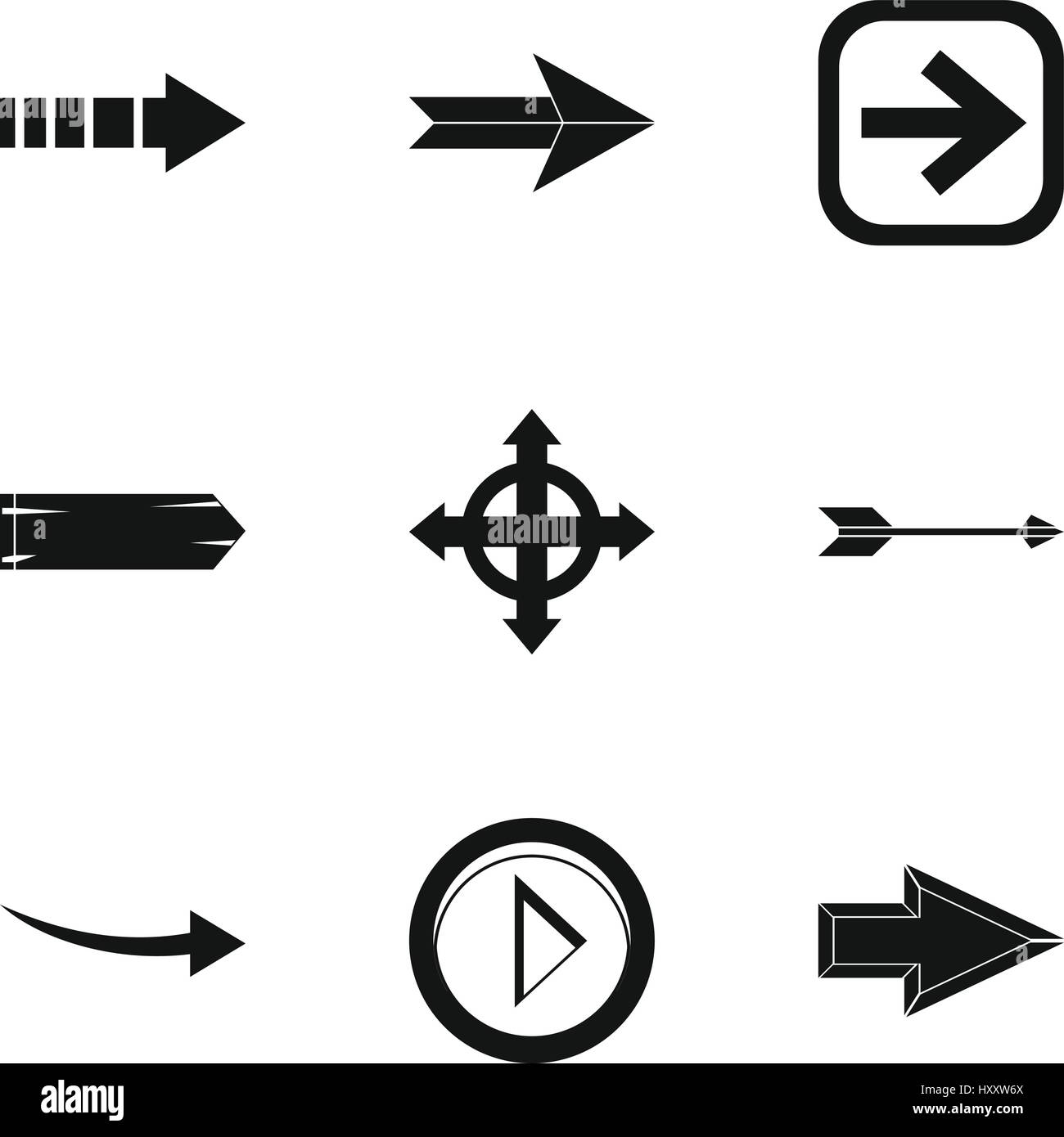 Types of arrows icons set, simple style Stock Vector Image & Art Alamy