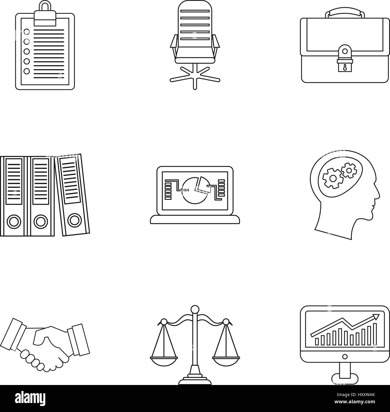 Marketing icons set, outline style Stock Vector Image & Art - Alamy