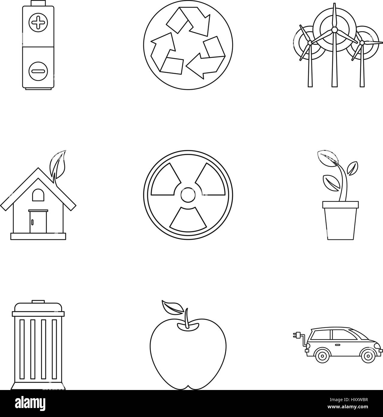 Ecology icons set, outline style Stock Vector Image & Art - Alamy