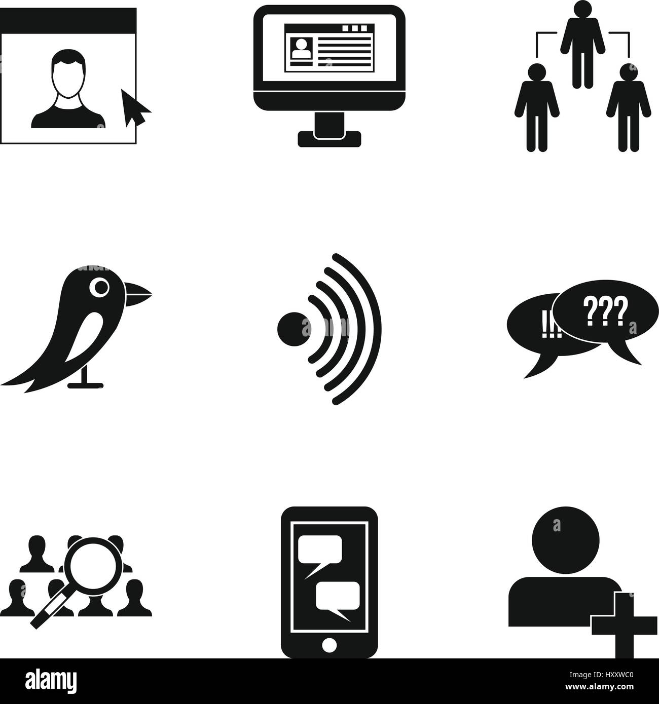 Message icons set, simple style Stock Vector Image & Art - Alamy