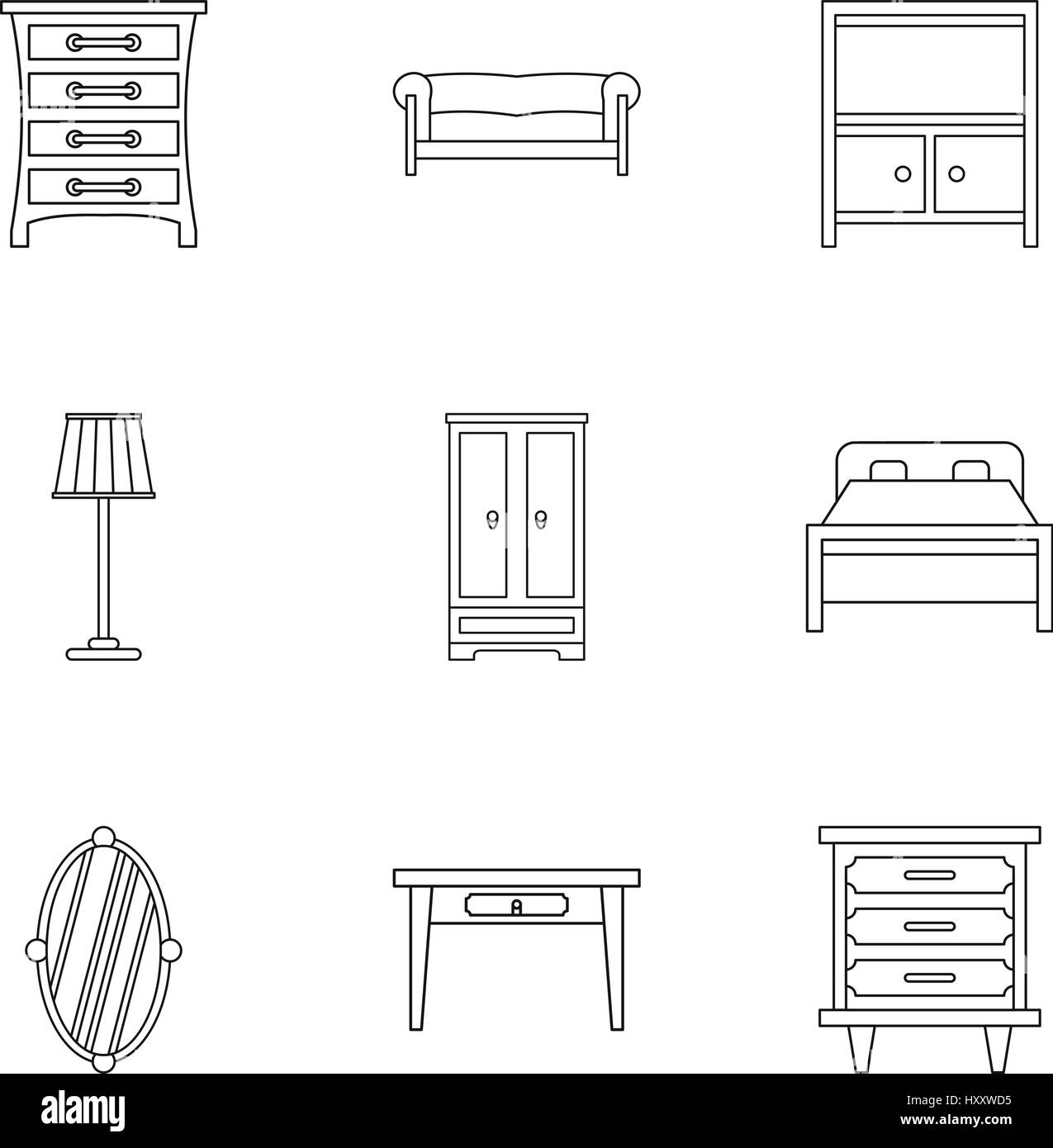 Sofa furniture comfort image outline Stock Vector Images - Alamy
