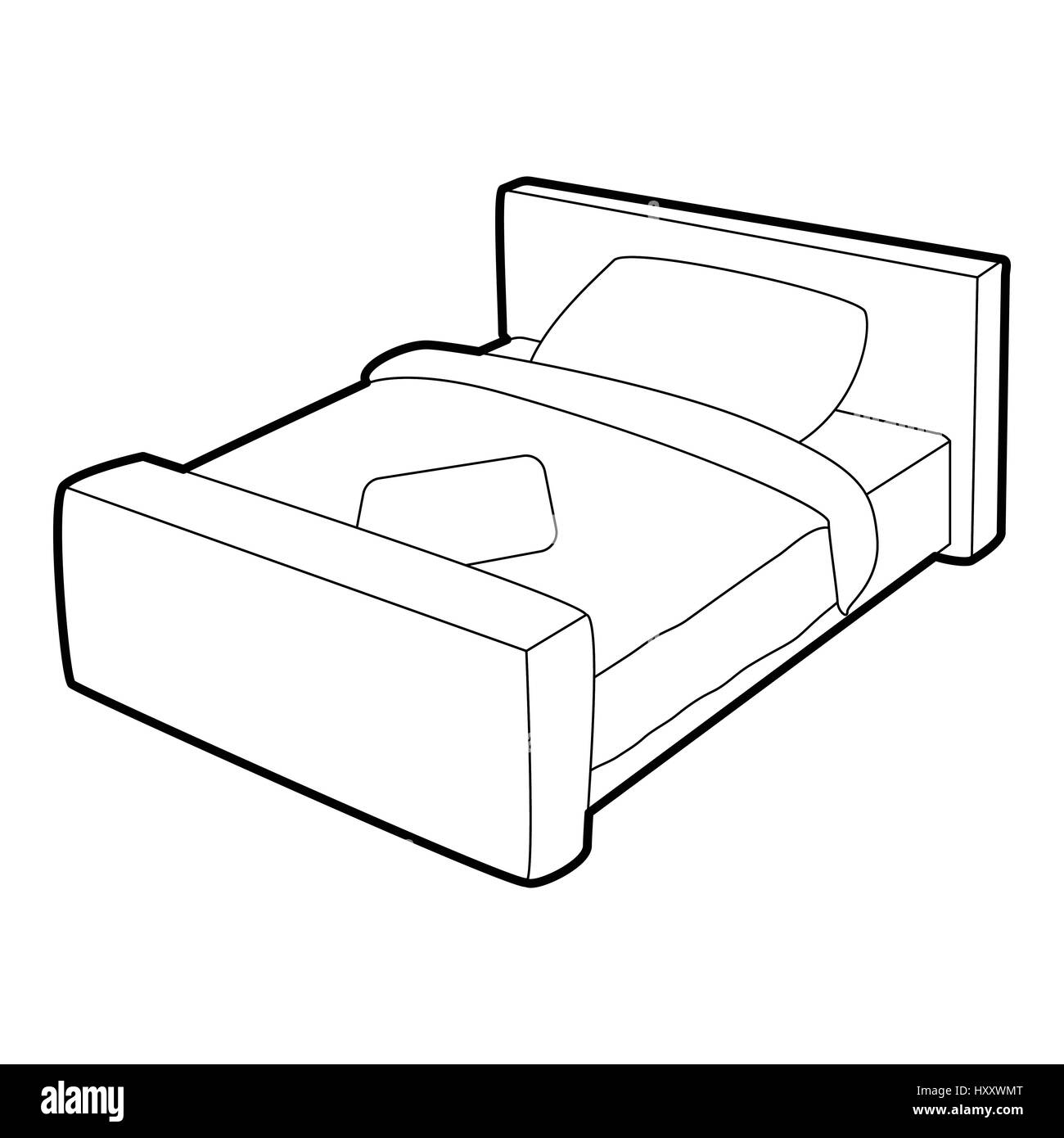 Double Bed Icon Isometric 3d Style Stock Vector Art