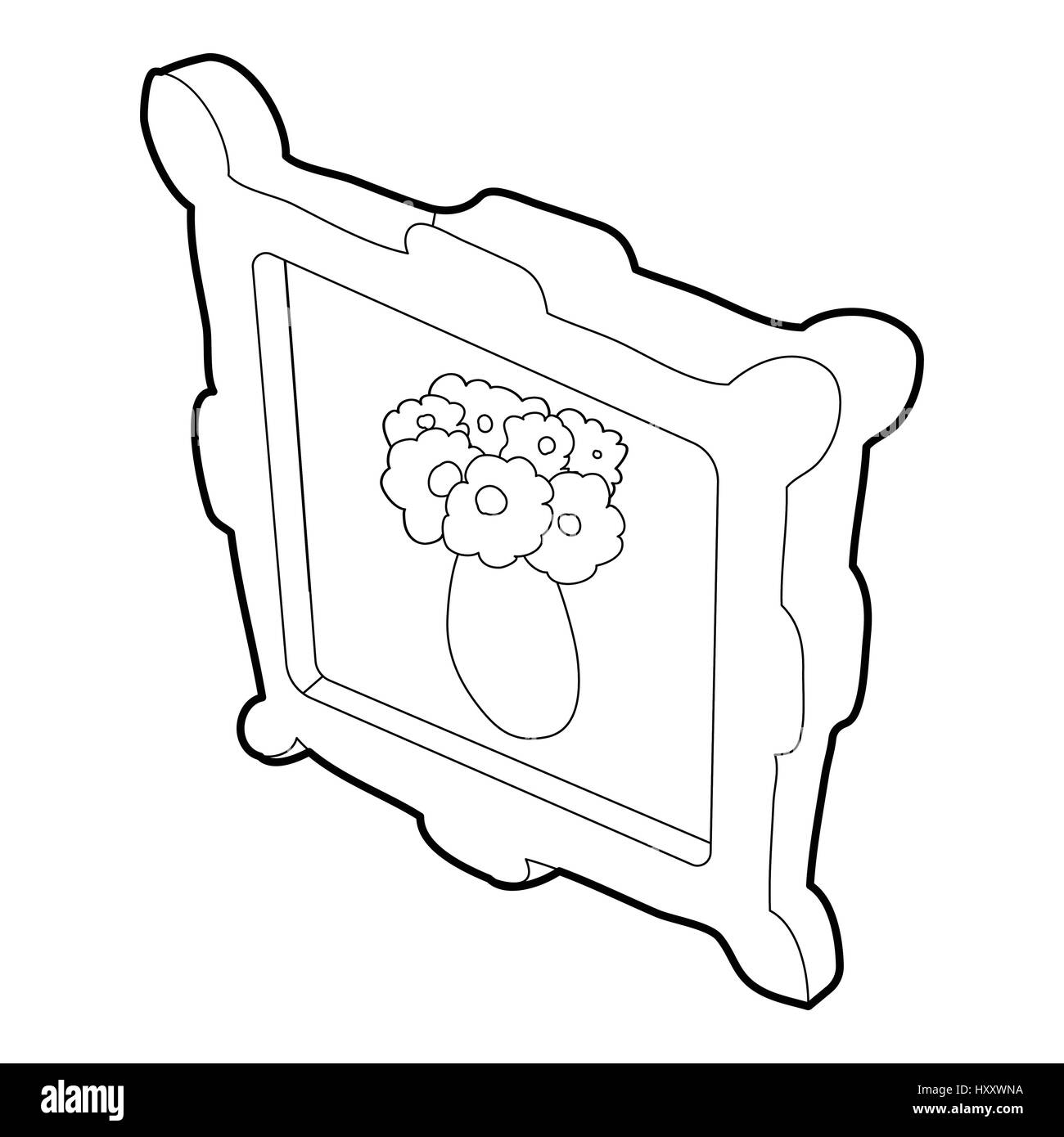 Picture with flowers in a vase icon Stock Vector Image & Art - Alamy