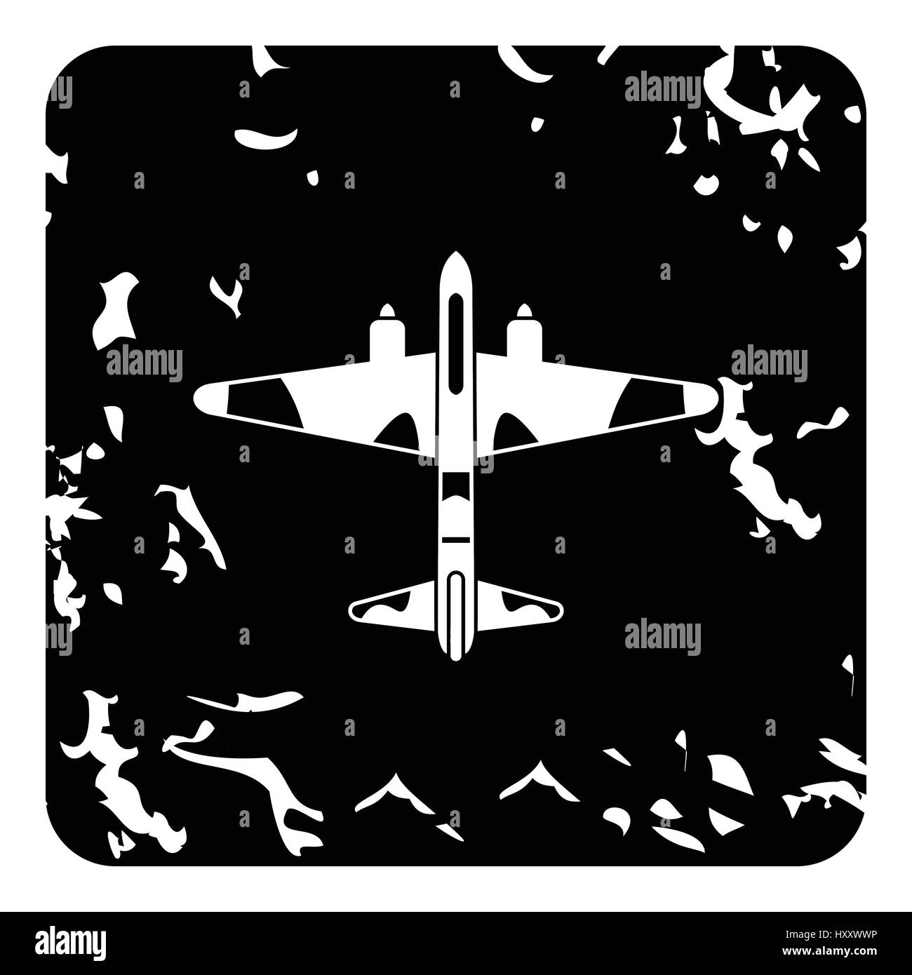 Military plane icon, grunge style Stock Vector Image & Art - Alamy