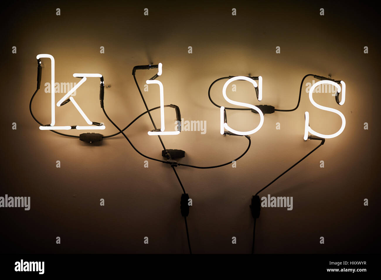 Kiss Neon Lights Decoration In Bedroom Great Britain
