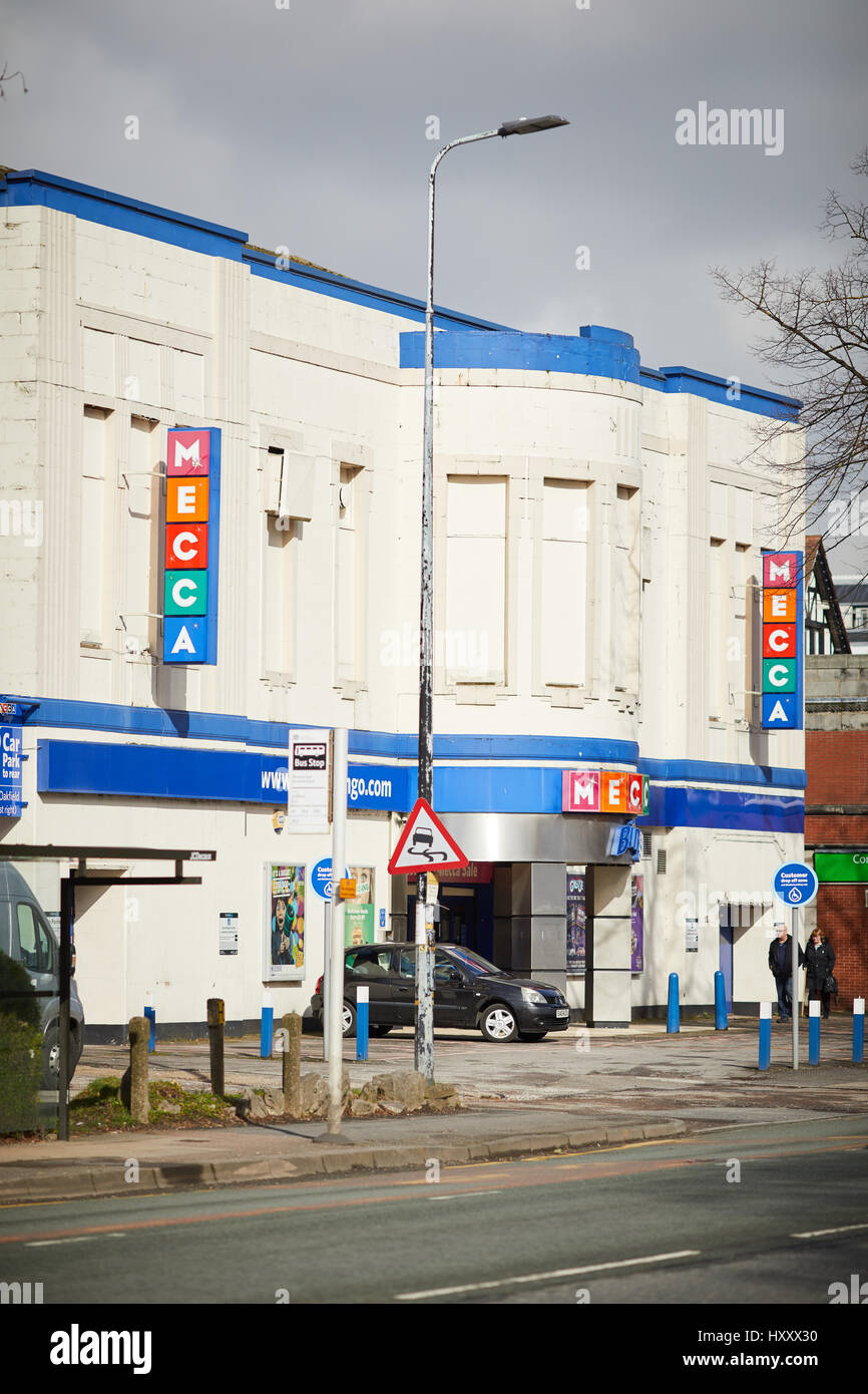 Mecca Bingo art deco building on Washway Road A56 main route through