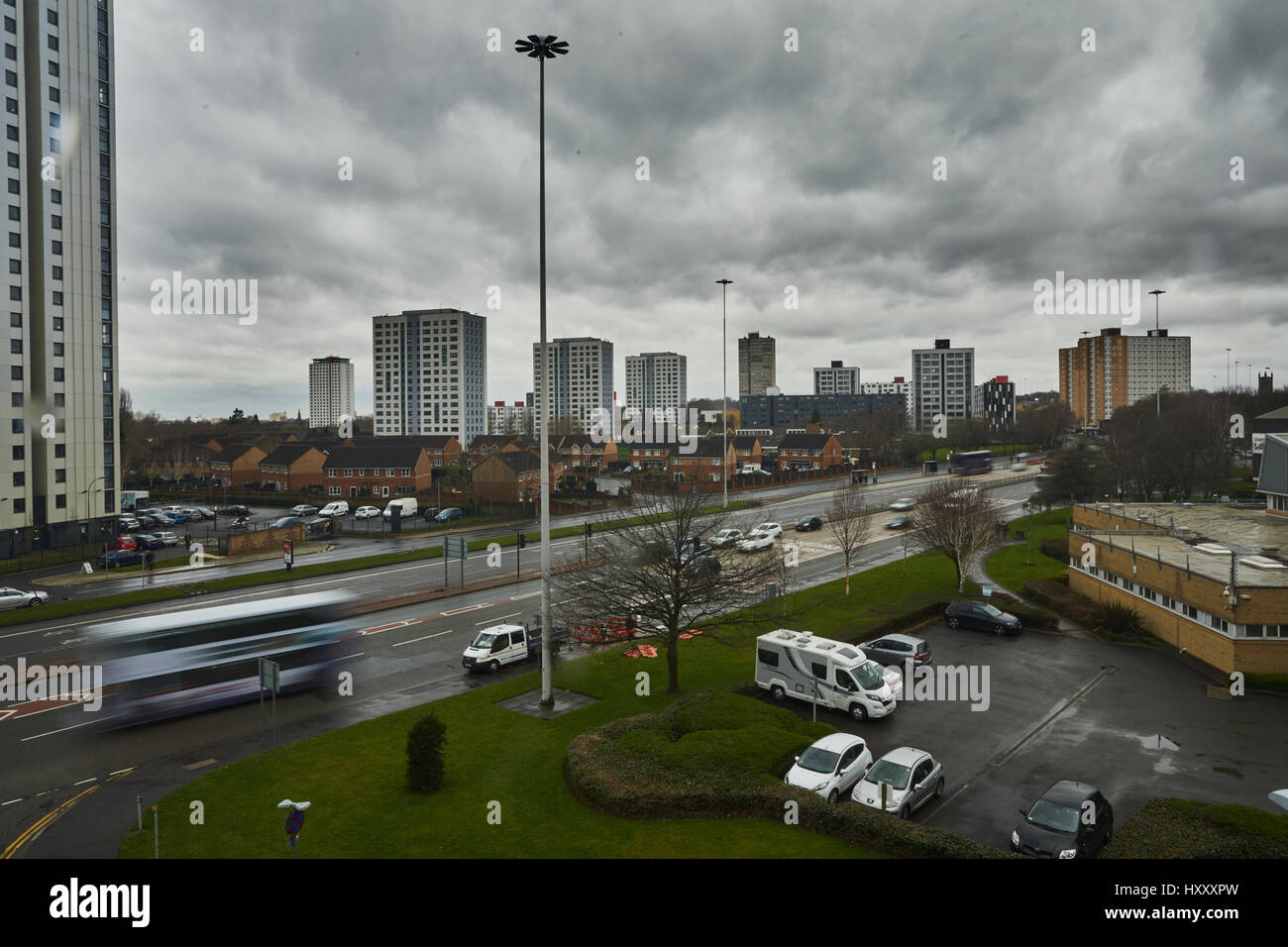 A580 , East Lancs Way carriageway becomes the A6  through Pendelton,  Salford. Gtr Manchester, England, UK . Stock Photo