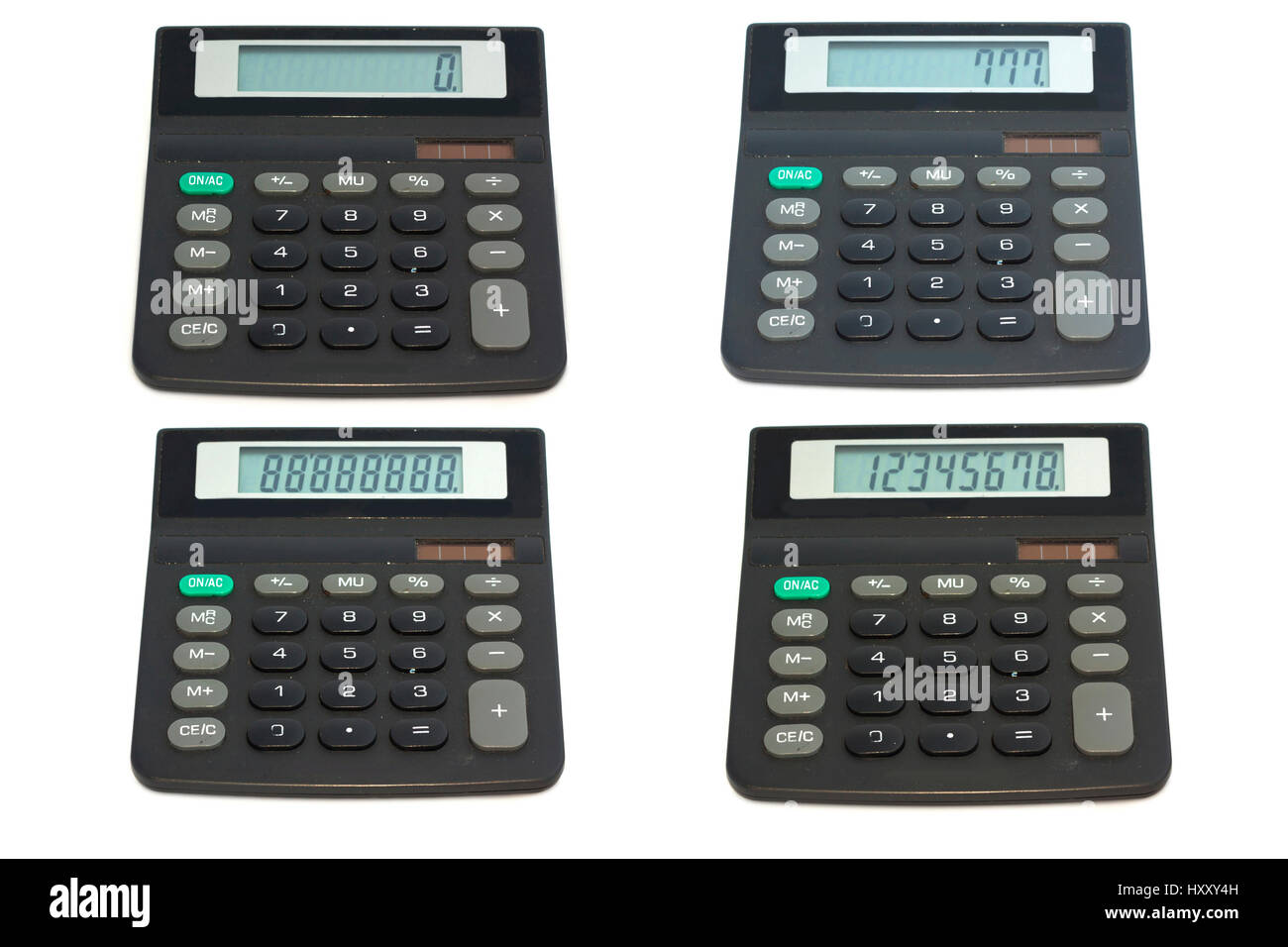 Collage of calculators isolated on white background Stock Photo - Alamy