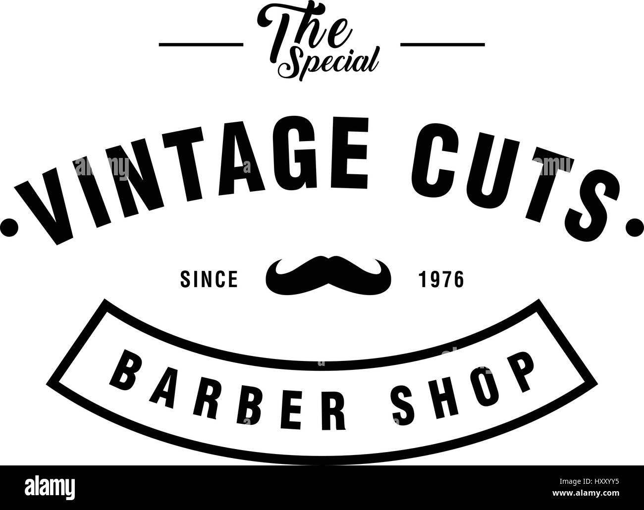 Retro Vintage Barber Shop Badge And Labels Stock Vector
