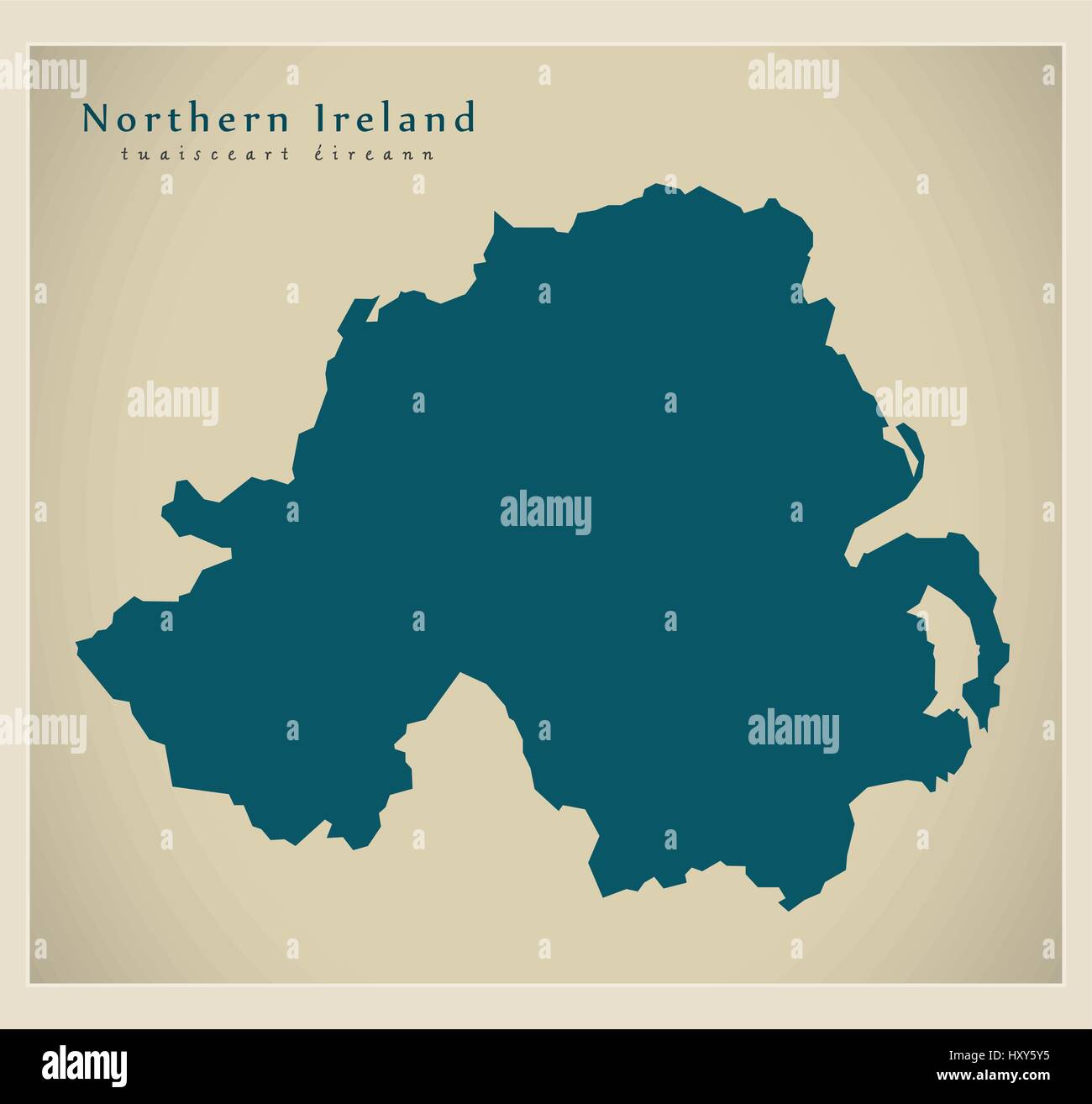 Modern Map - Northern Ireland UK Stock Vector