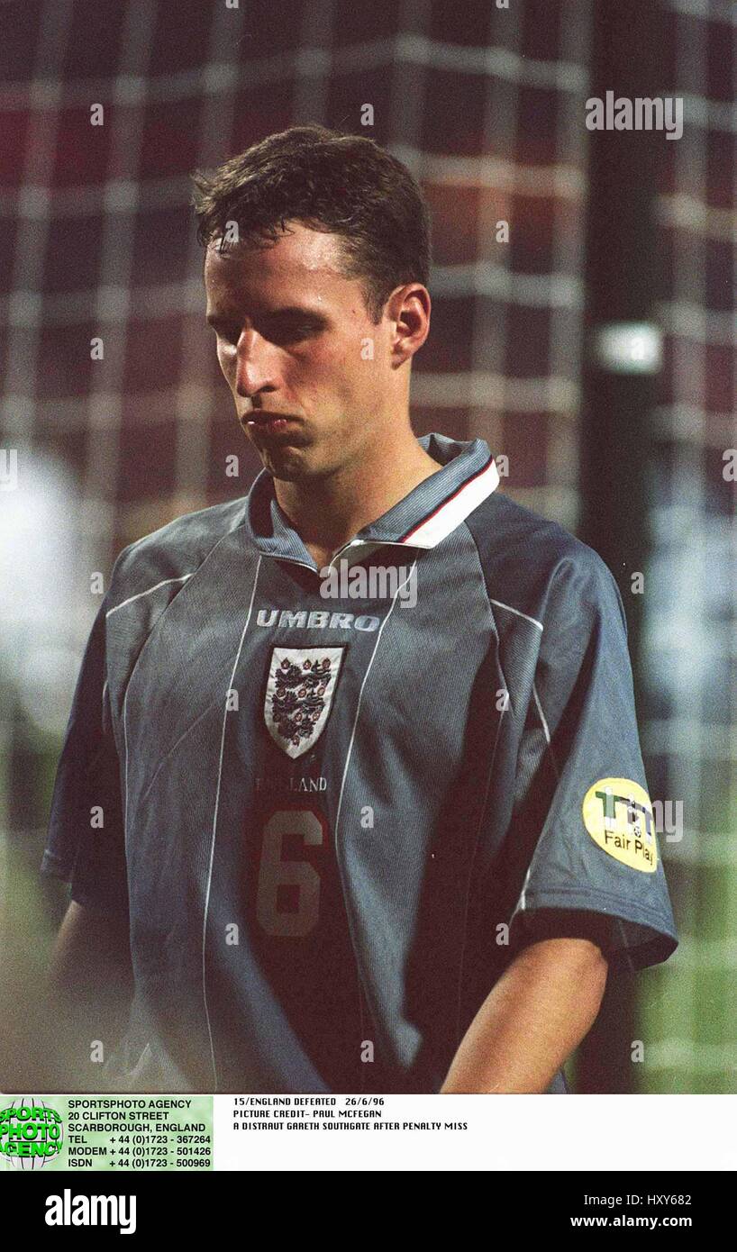 GARETH SOUTHGATE MISSED PEN ENGLAND V GERMANY 26 June 1996 Stock Photo