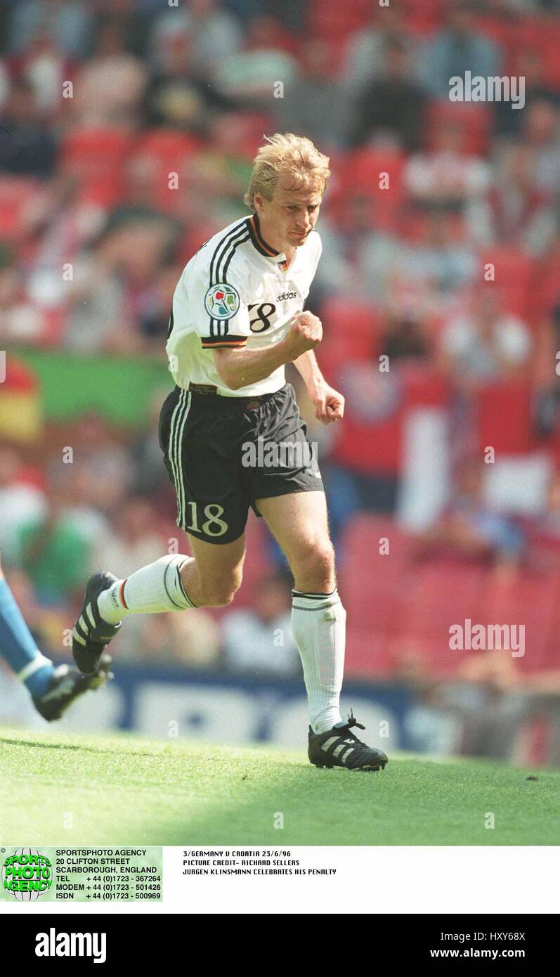 JURGEN KLINSMANN GERMANY & BAYERN MUNICH FC 26 June 1996 Stock Photo