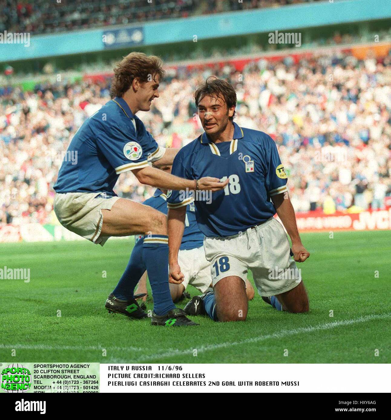 PIERLUIGI CASIRAGHI & MUSSI ITALY V RUSSIA 11 June 1996 Stock Photo - Alamy