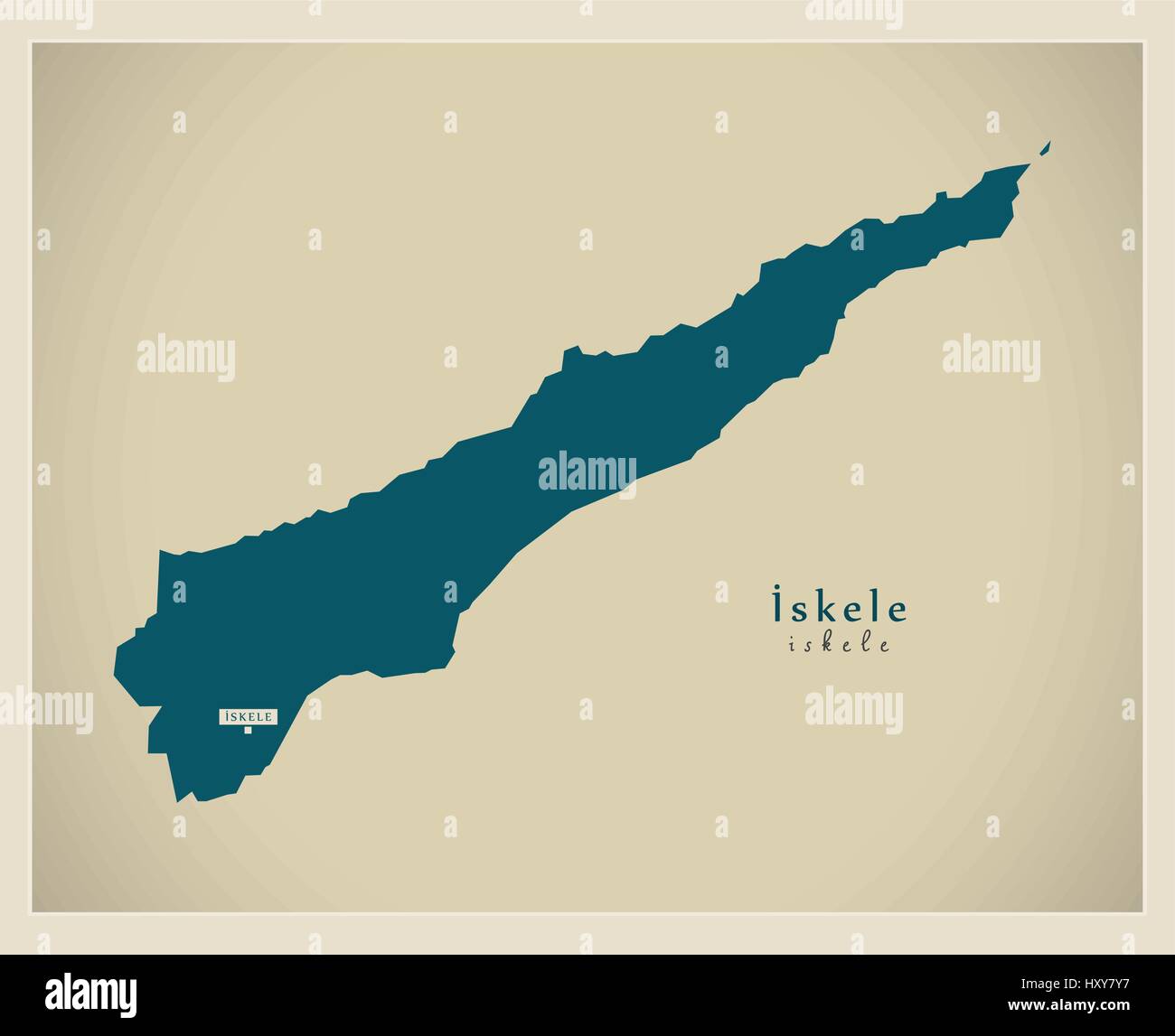 Modern Map - Iskele CY Stock Vector